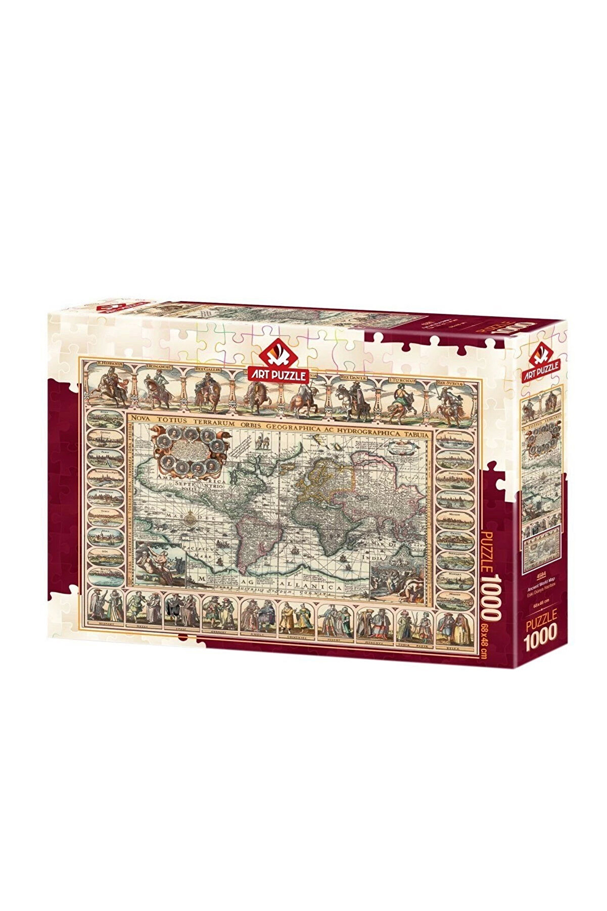 4584 Eski̇ Dünya Hari̇tası 1000 Parça Puzzle -Art Puzzle