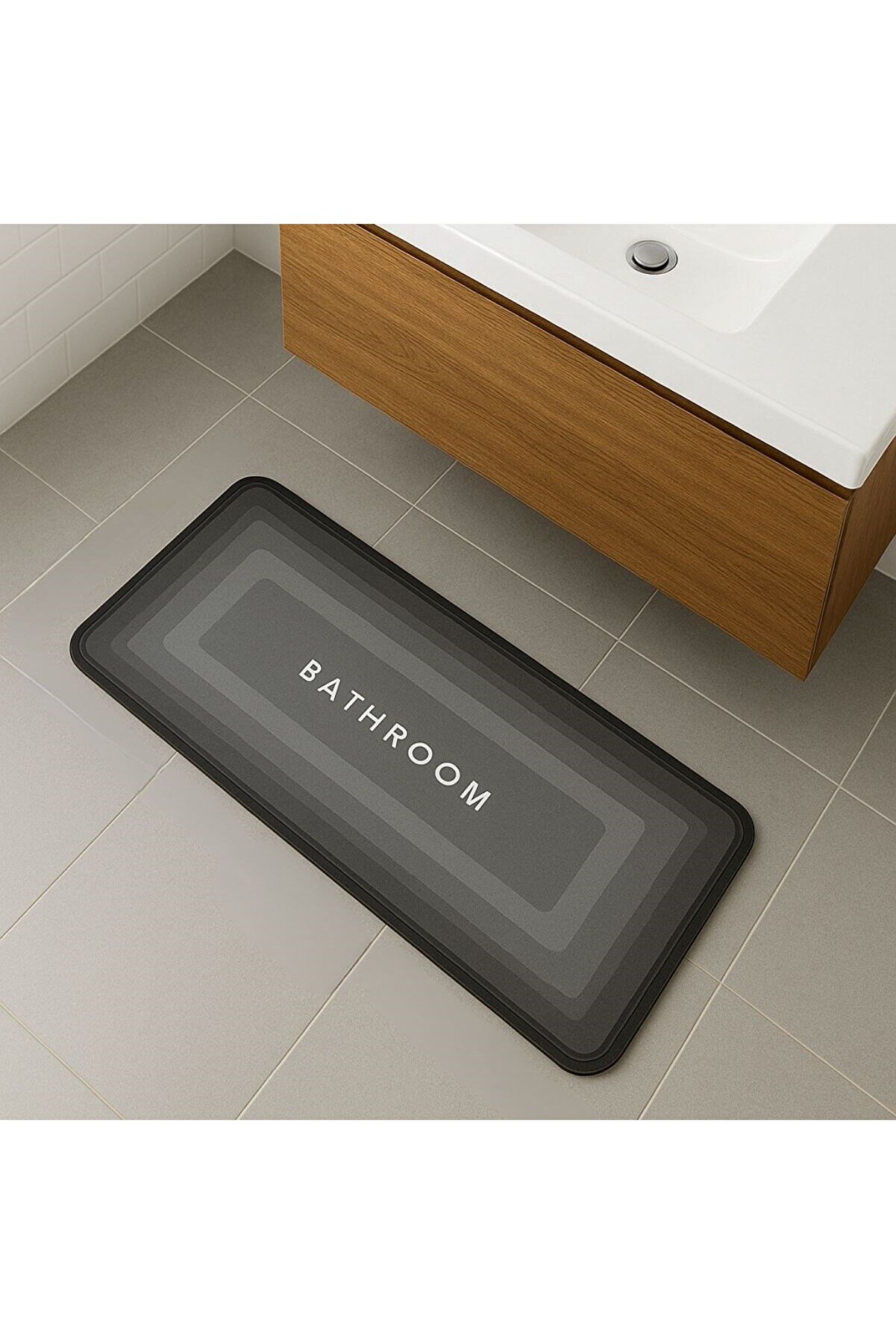 Go İthalat Si̇hi̇rli̇ S&uuml;per Su Emi̇ci̇ Kaymaz Tabanlı Uzun Paspas 40*120 Cm (4457)