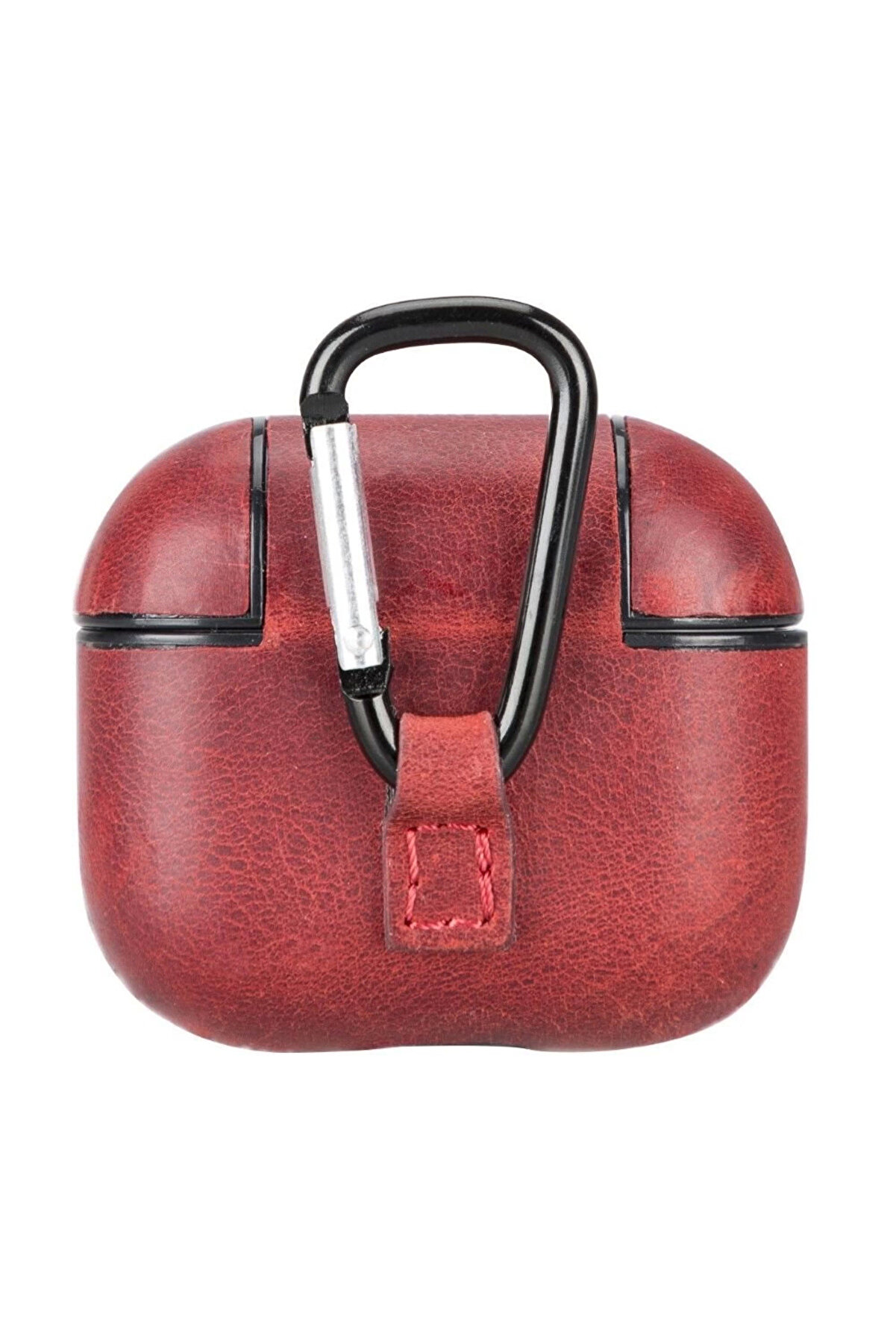 Apple Ai̇rpods 3.Nesi̇l Uyumlu Deri̇ Kılıf Juni̇ Aa4 Kırmızı