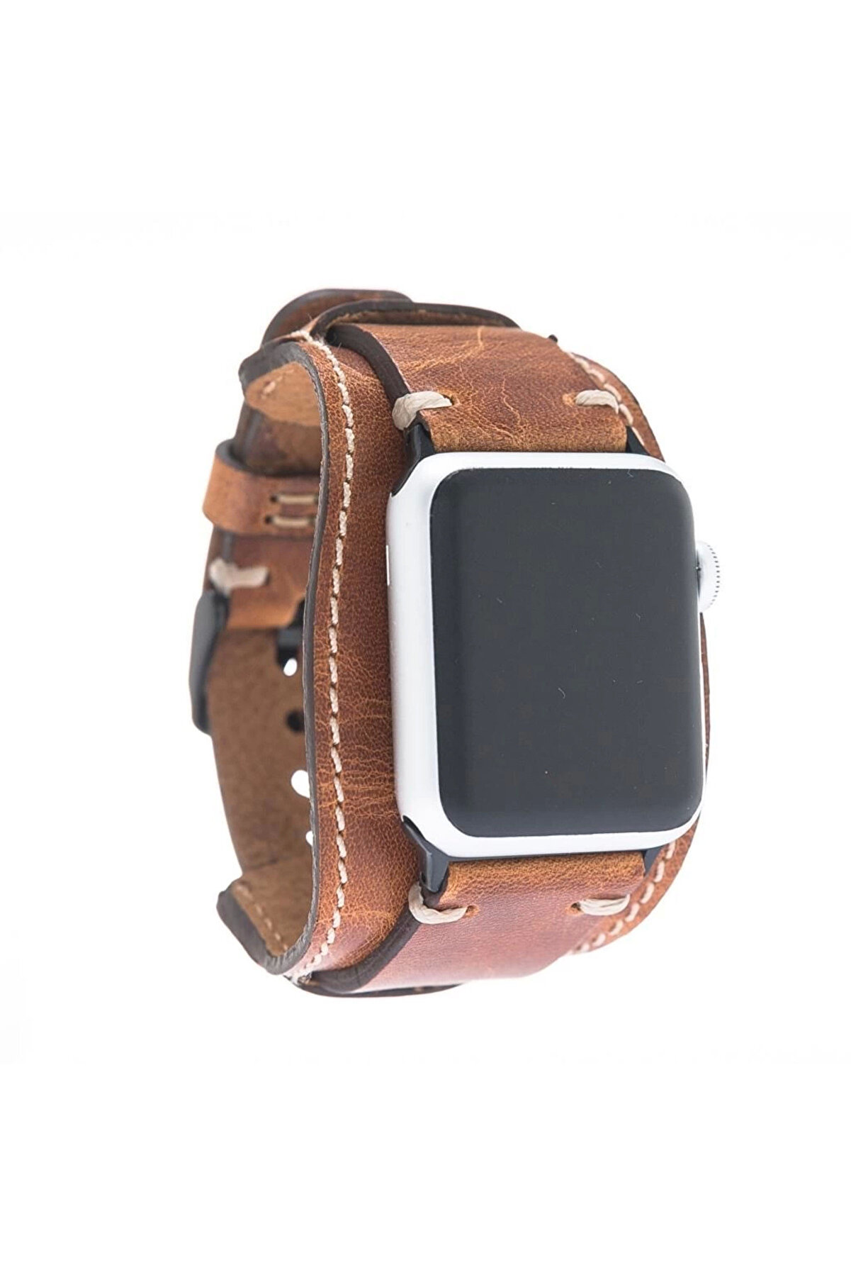 Apple Watch Uyumlu Deri̇ Kordon 42-44-45Mm Cuff V18