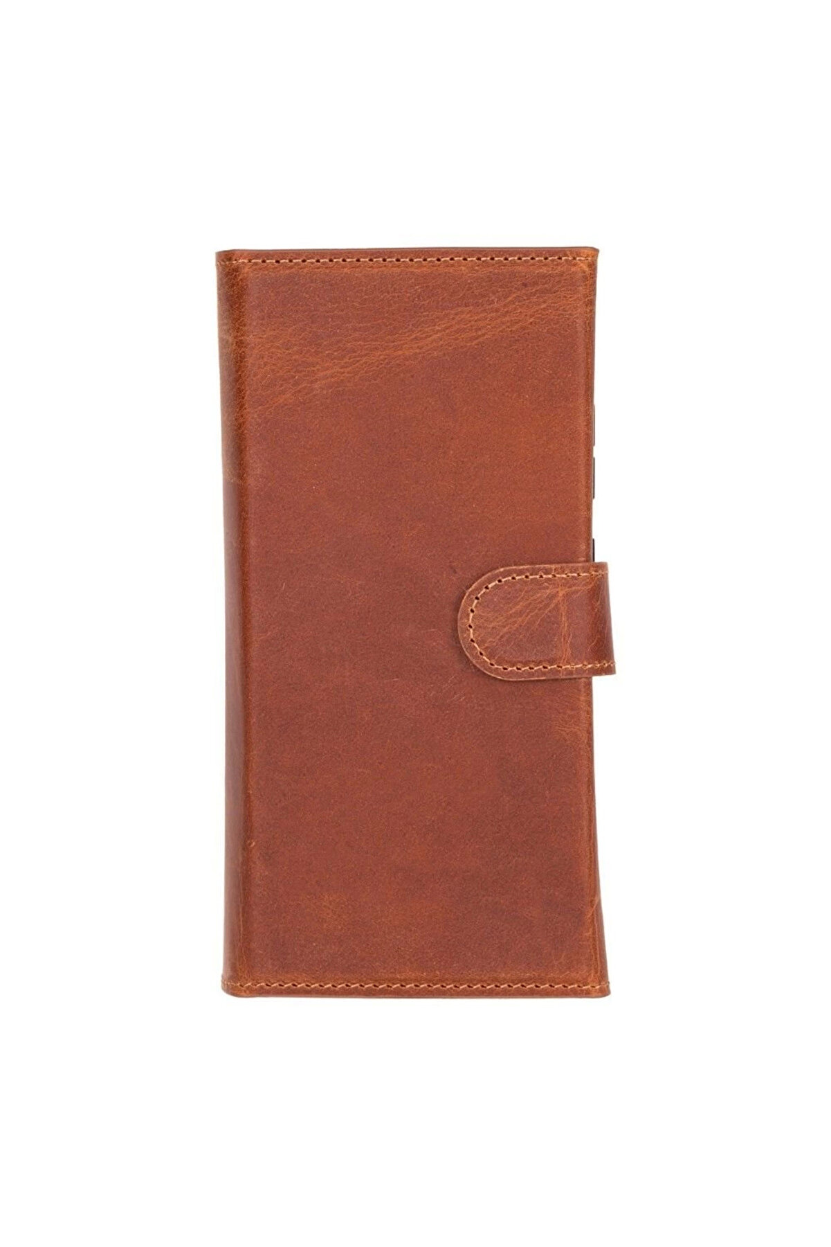 Samsung Galaxy S25 Ultra Uyumlu, Haki̇ki̇ Deri̇, El Yapımı, Cüzdanlı Kılıf, Karamel