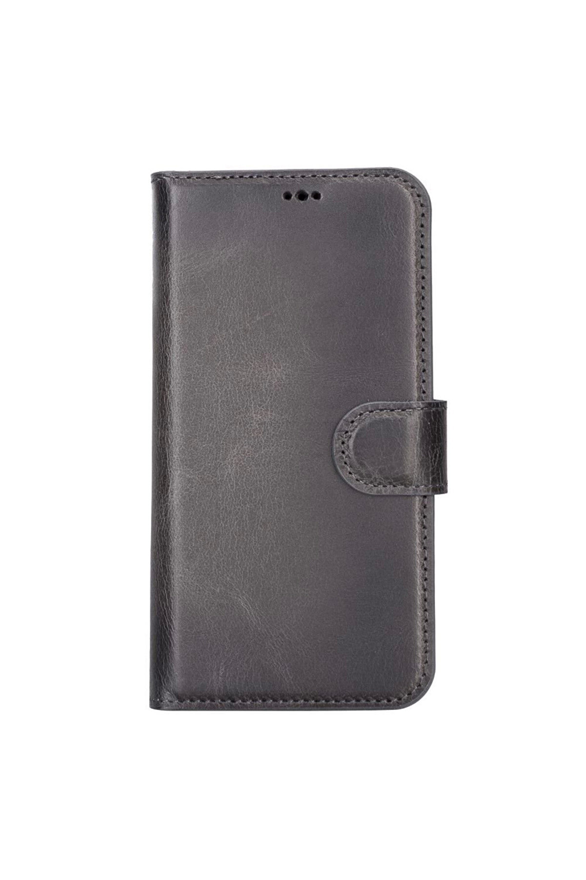 Apple İphone 13 Pro Uyumlu Deri̇ Cüzdanlı Kılıf Mwwn Tn1 Gri̇