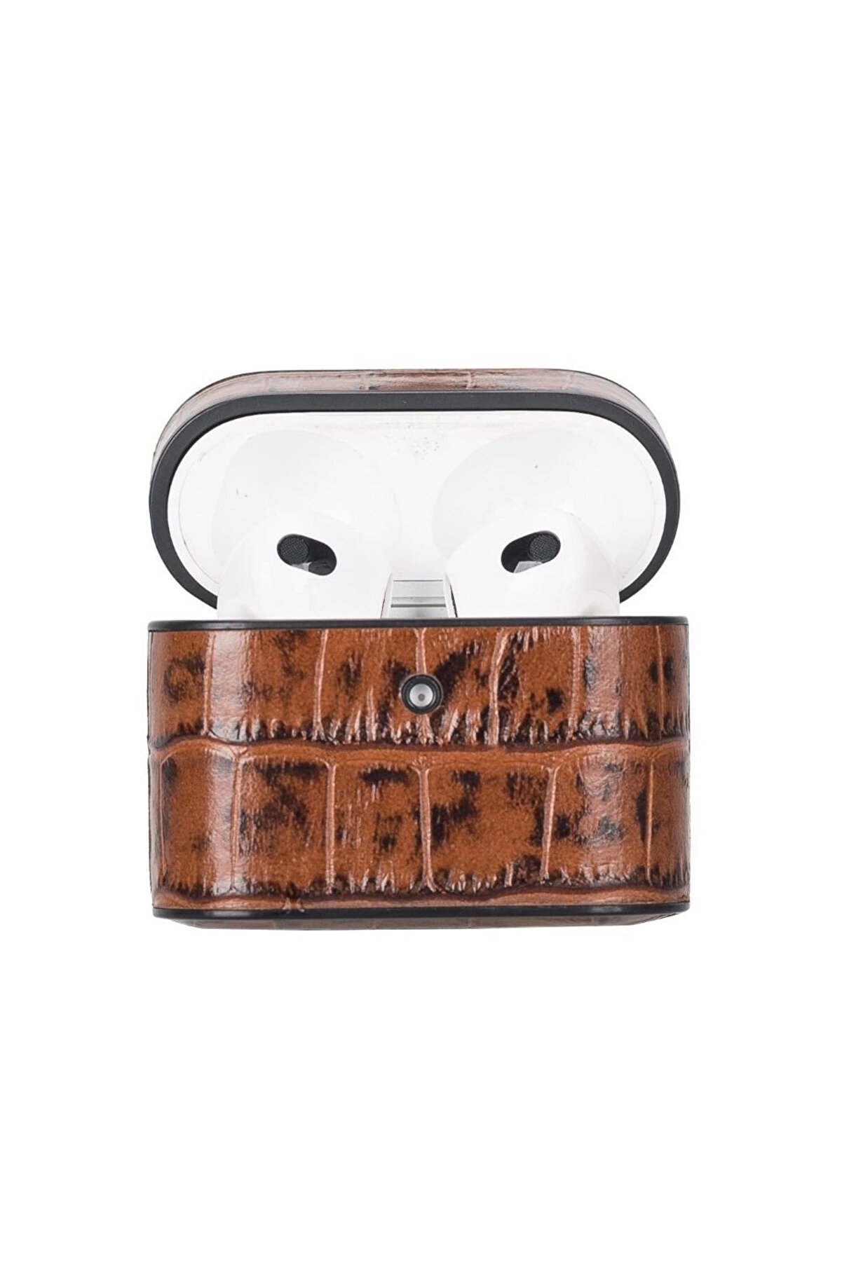 Casquet Apple Ai̇rpods 3.Nesi̇l Uyumlu Deri̇ Kılıf Yk6 Taba