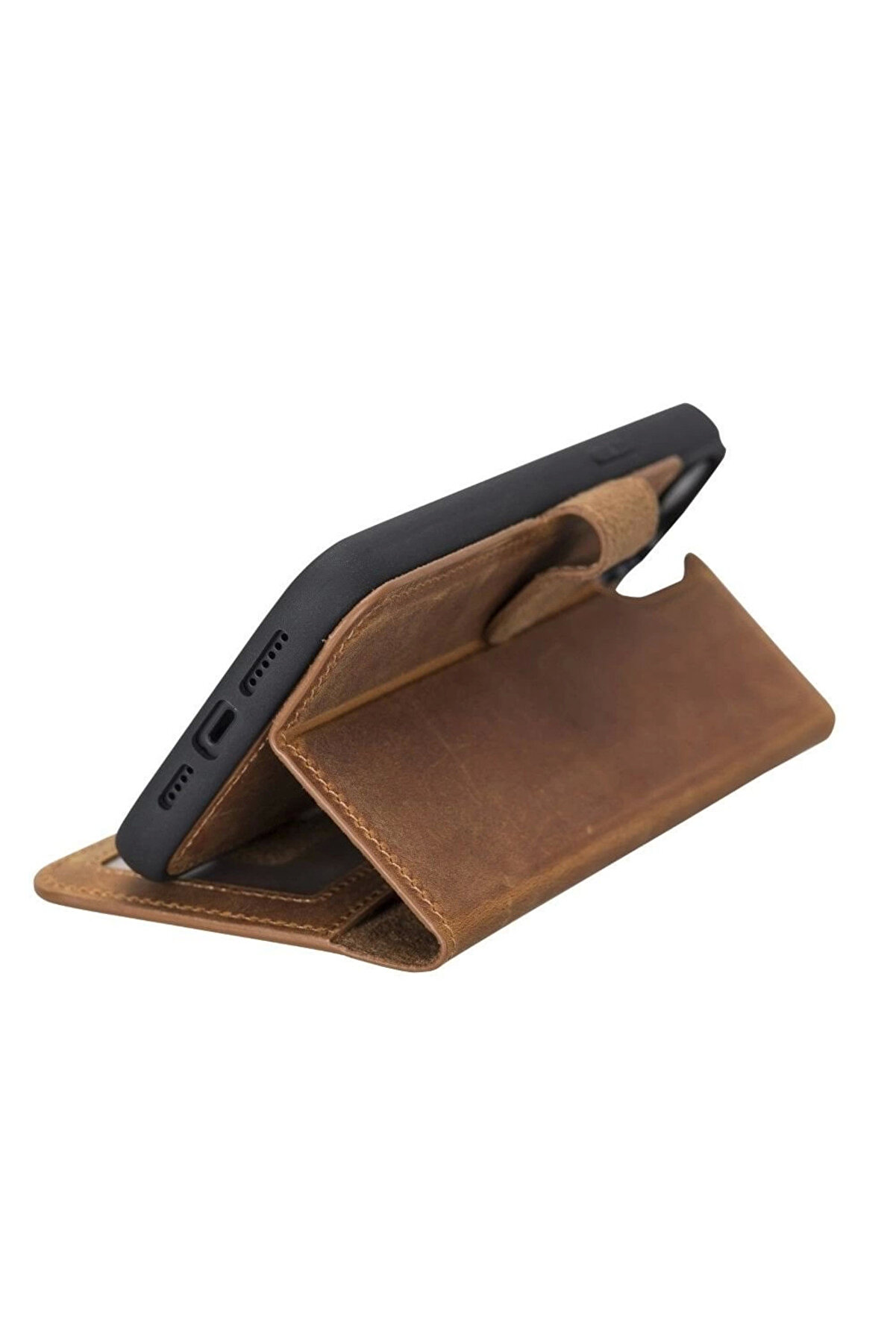 Apple İphone 14 Plus Uyumlu Deri̇ Cüzdanlı Kılıf Mwwn G19 Taba