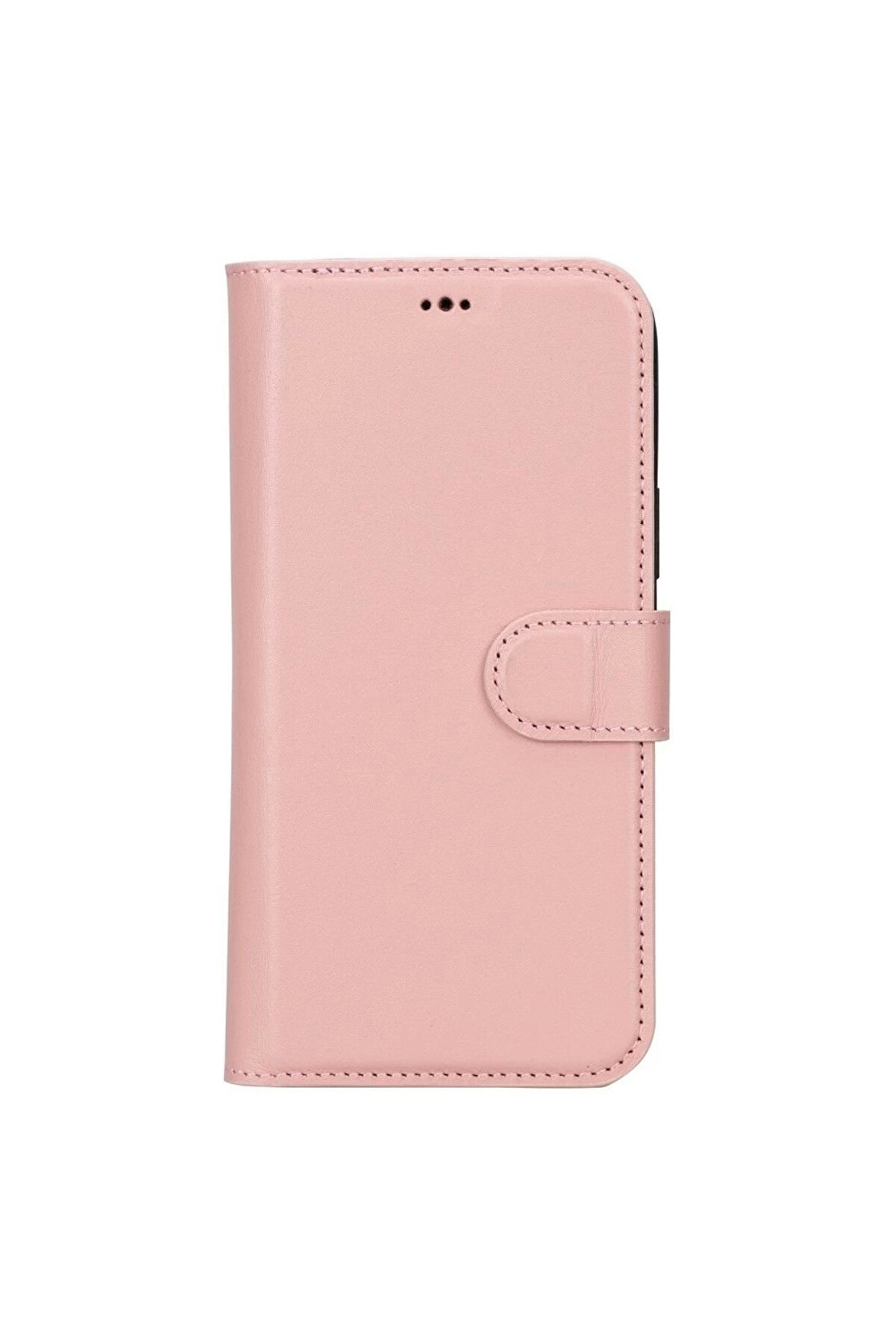 Apple İphone 15 Plus Uyumlu Deri̇ Cüzdanlı Kılıf Mwwn Nu2 Pembe