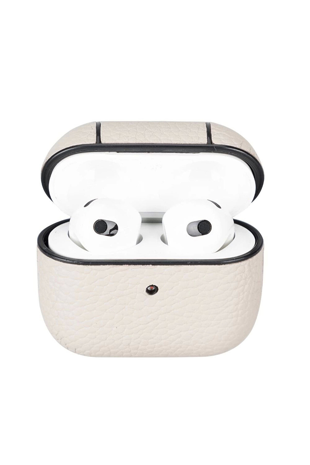 gizmurstore Apple AirPods 3.nesil Uyumlu Deri Kılıf Juni ERC3 Bej