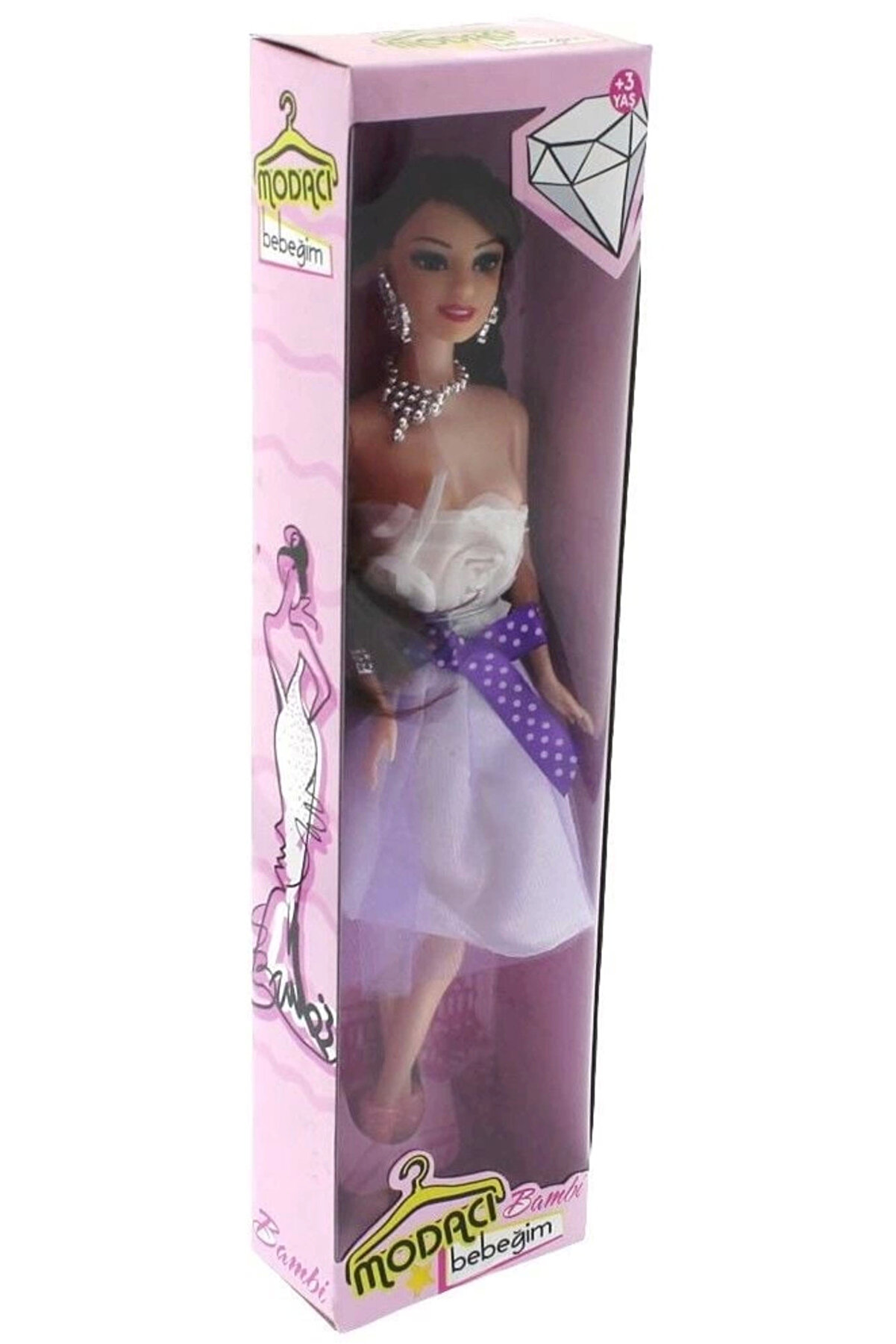 Bambi̇ Beyaz Elbi̇seli̇ Moda Bebek