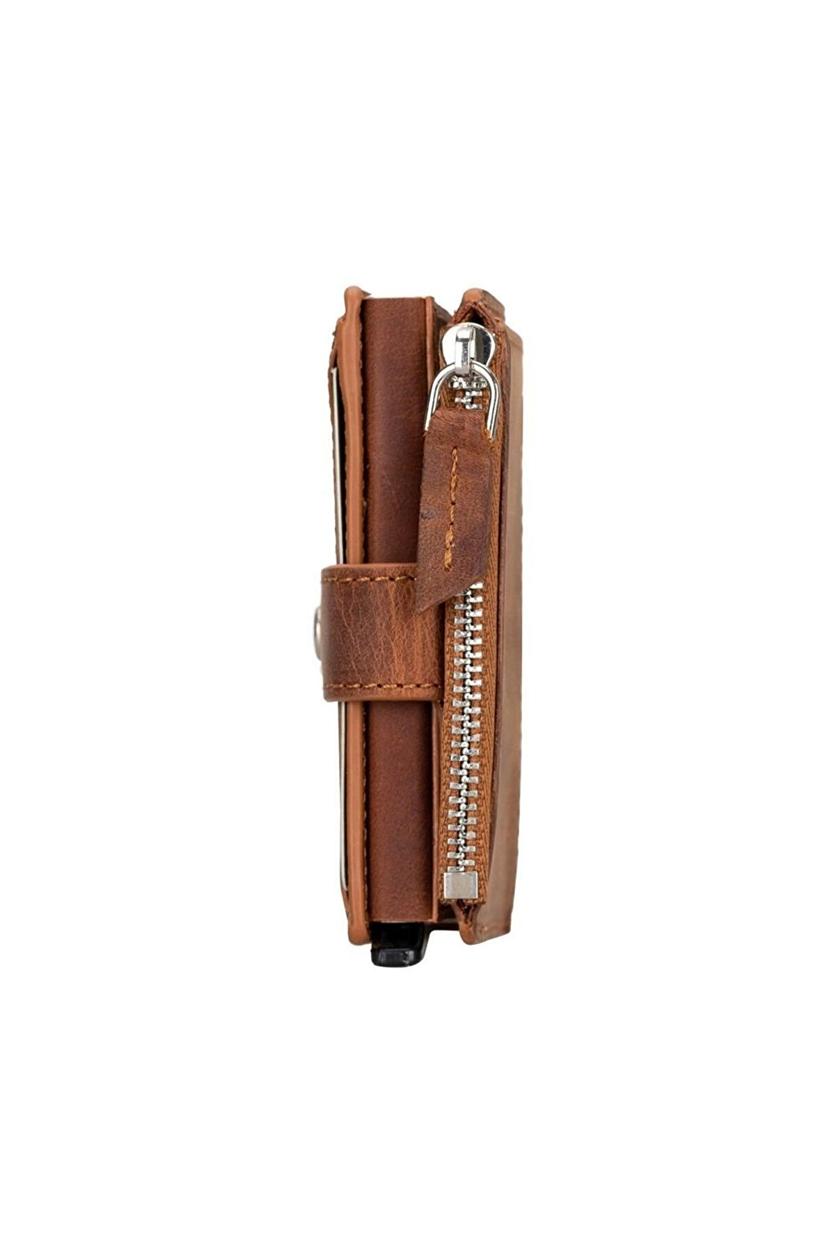 Deri̇ Cüzdan Ve Kartlık, Mekani̇zmalı, 10 Adet Kart Bölmeli̇, Anti̇k Kahve