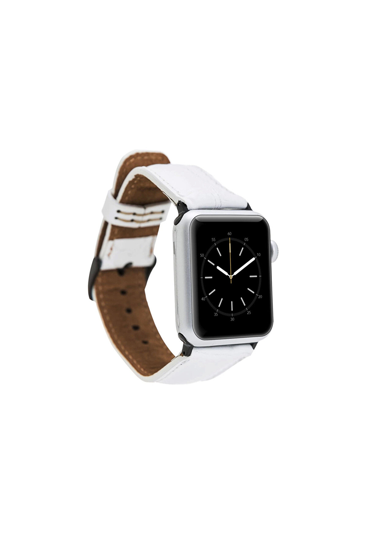 gizmurstore Apple Watch Uyumlu Deri Kordon 42-44-45mm F3 Beyaz