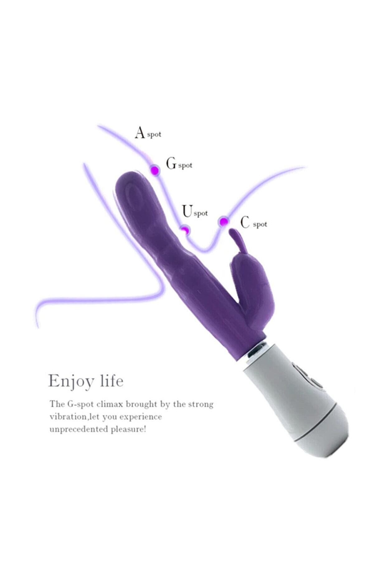 Erox Yumuşak Si̇li̇kon Ger&ccedil;ek&ccedil;i̇ G Noktası Uyarıcılı 12 Ti̇treşi̇m Fonksi̇yonlu Orgazm Vi̇brat&ouml;r&uuml;