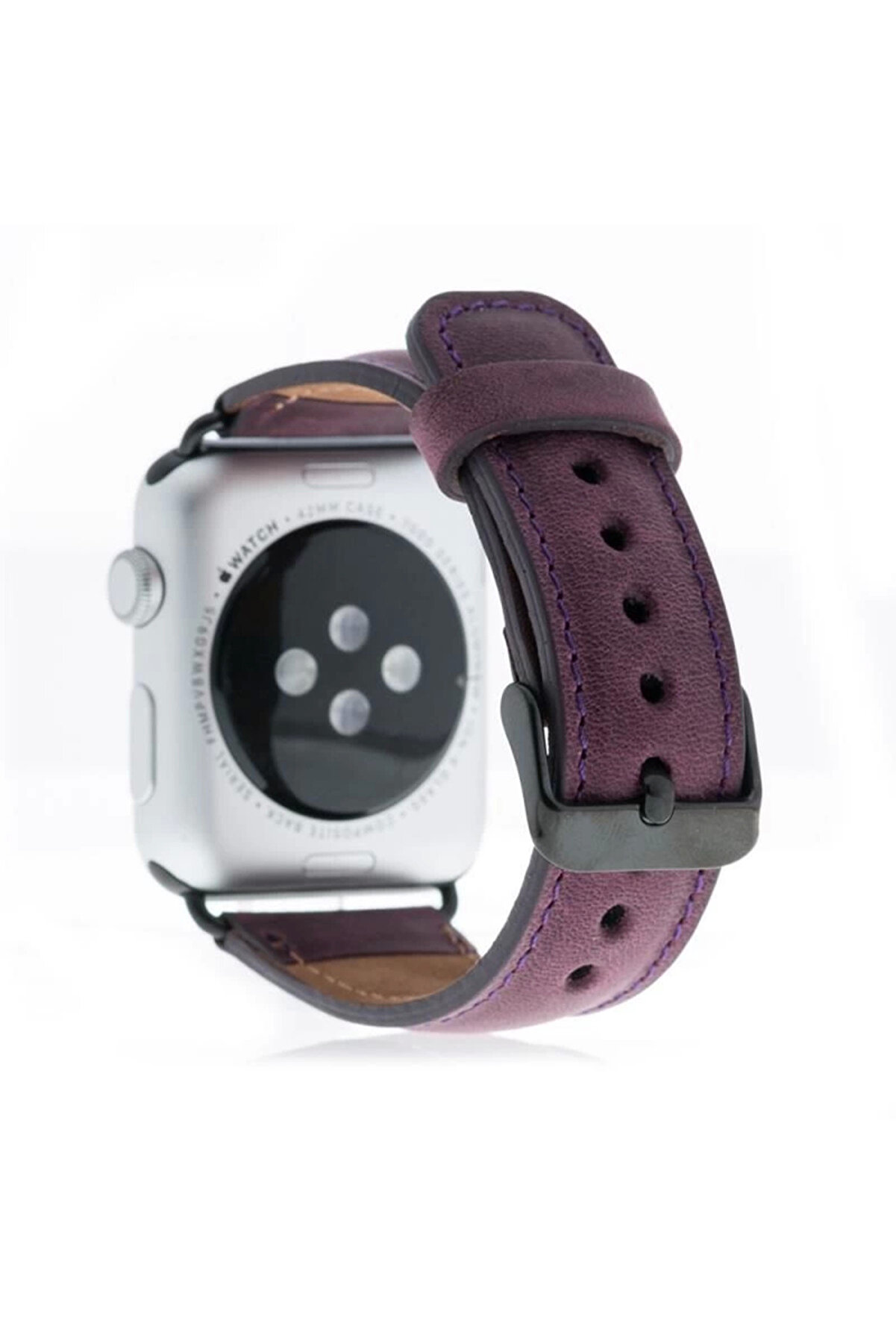 Apple Watch Uyumlu Deri̇ Kordon 38-40-41Mm G7 Mor
