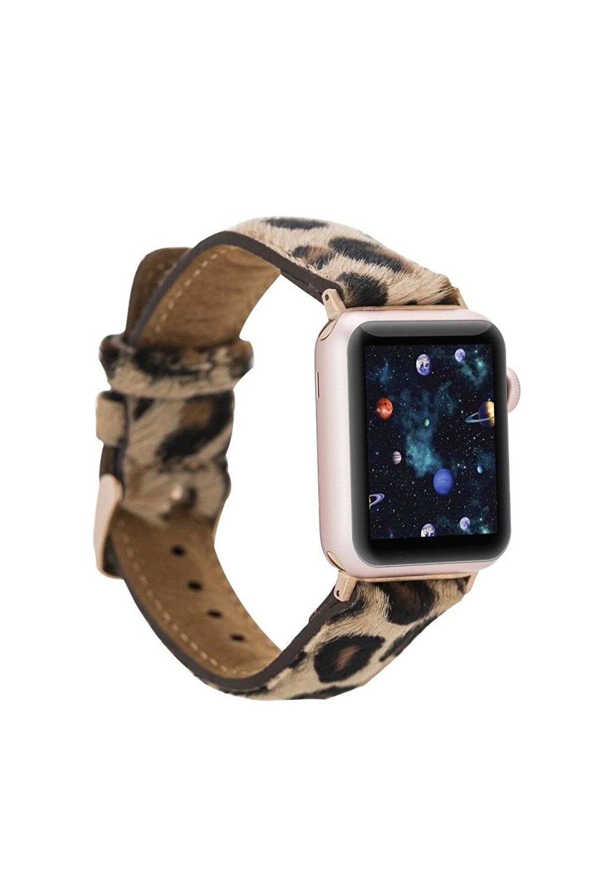 gizmurstore Apple Watch Uyumlu Deri Kordon 42-44-45mm LEO1N