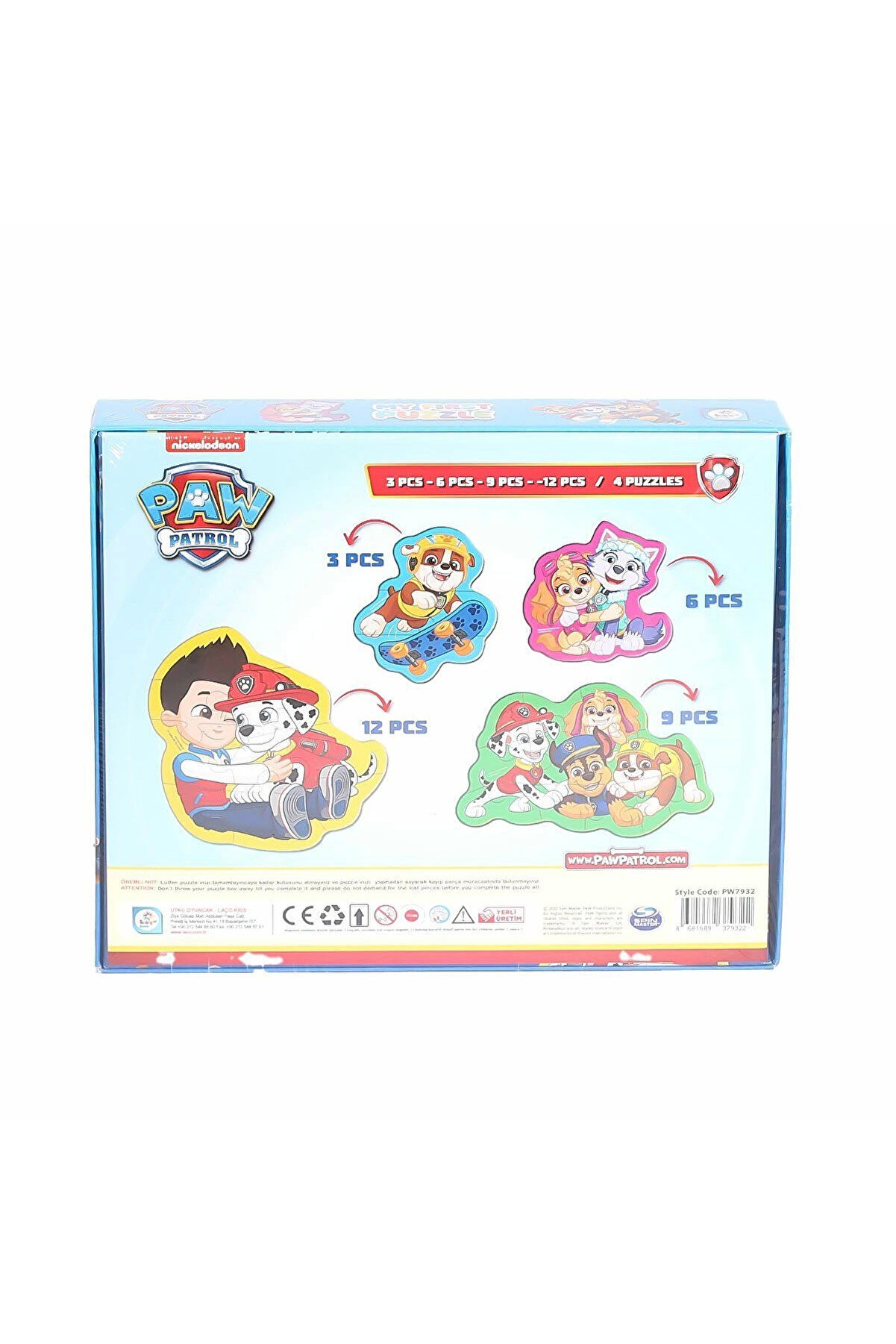 Pw7932 Paw Patrol Baby Puzzle