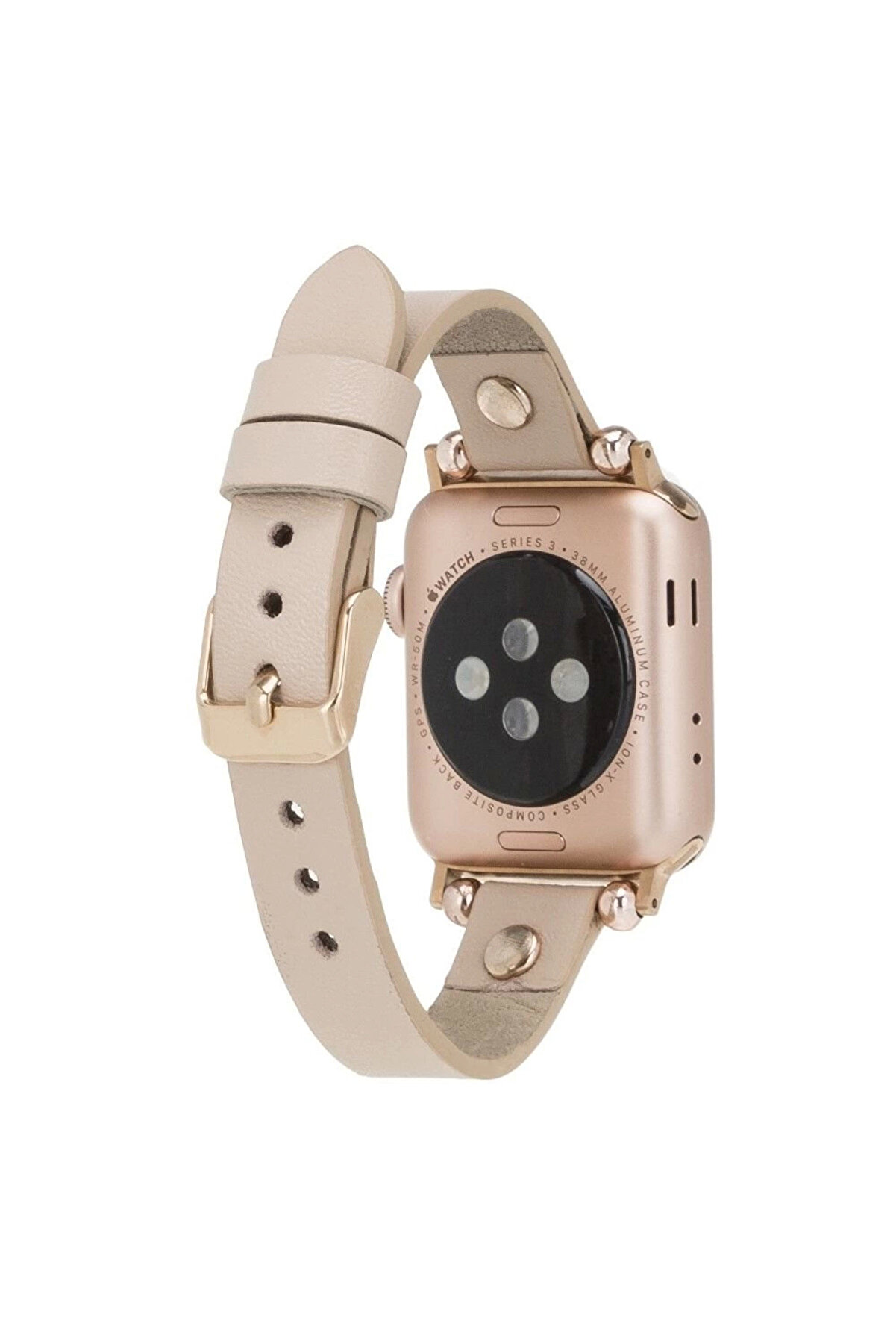Apple Watch Uyumlu Deri̇ Kordon 42-44-45Mm Rt Erc3 Bej