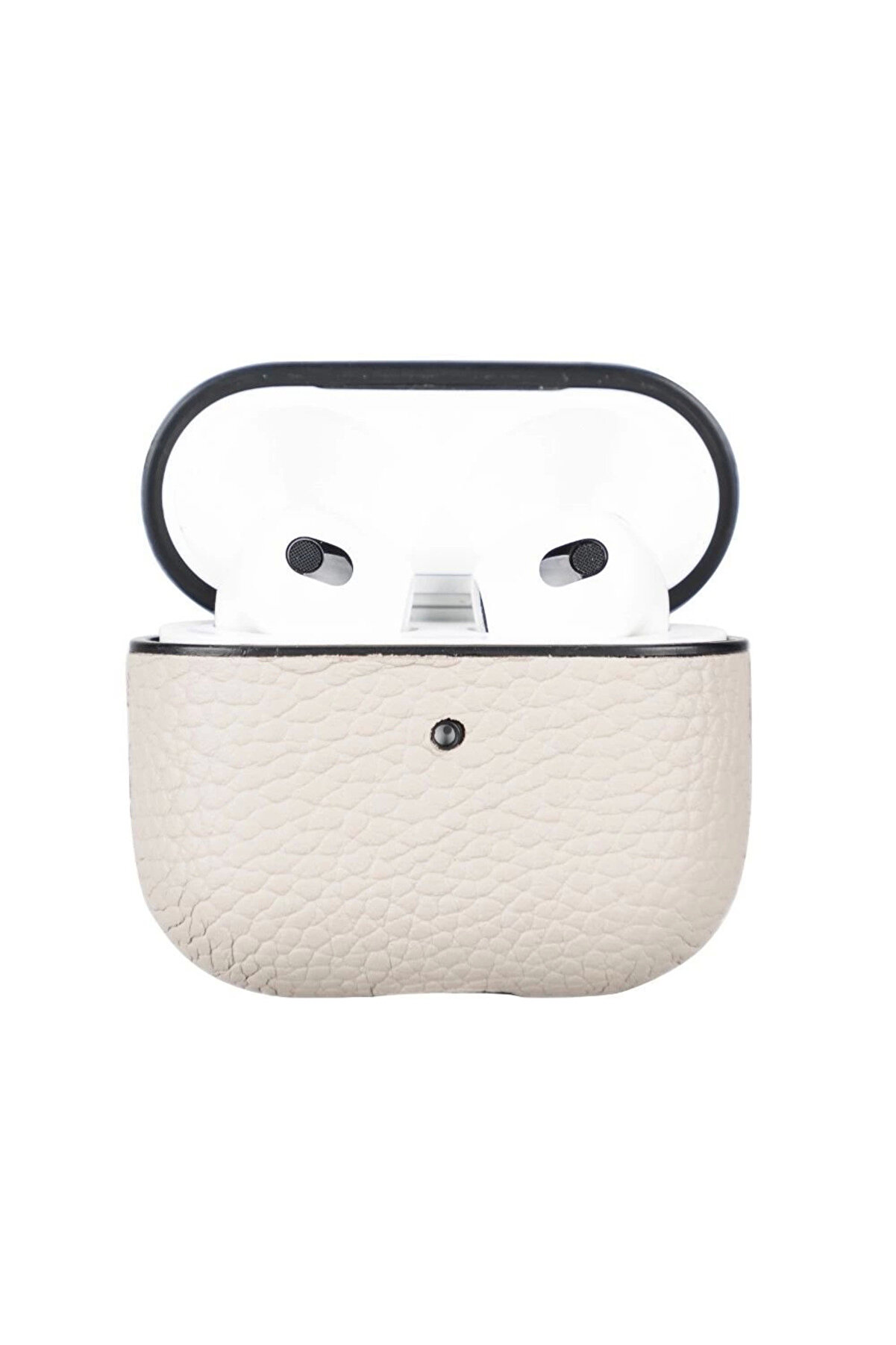 Apple Ai̇rpods 3.Nesi̇l Uyumlu Deri̇ Kılıf Juni̇ Erc3 Bej