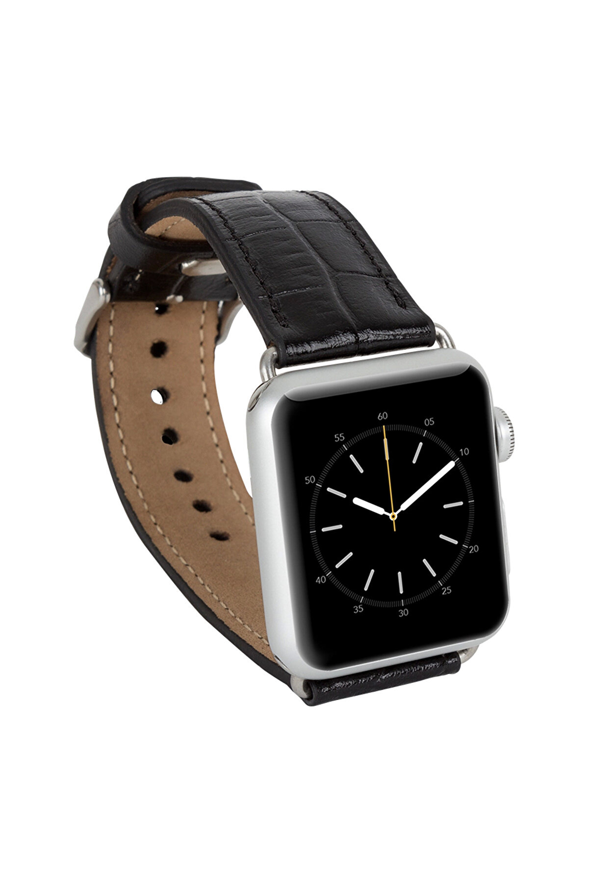 Apple Watch Uyumlu Deri̇ Kordon 42-44-45Mm Kroko Si̇yah