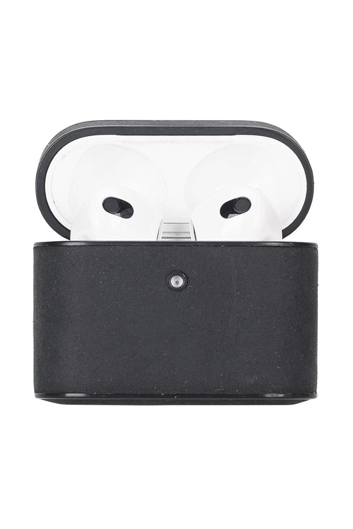Casquet Apple Ai̇rpods 3.Nesi̇l Uyumlu Deri̇ Kılıf G1 Si̇yah