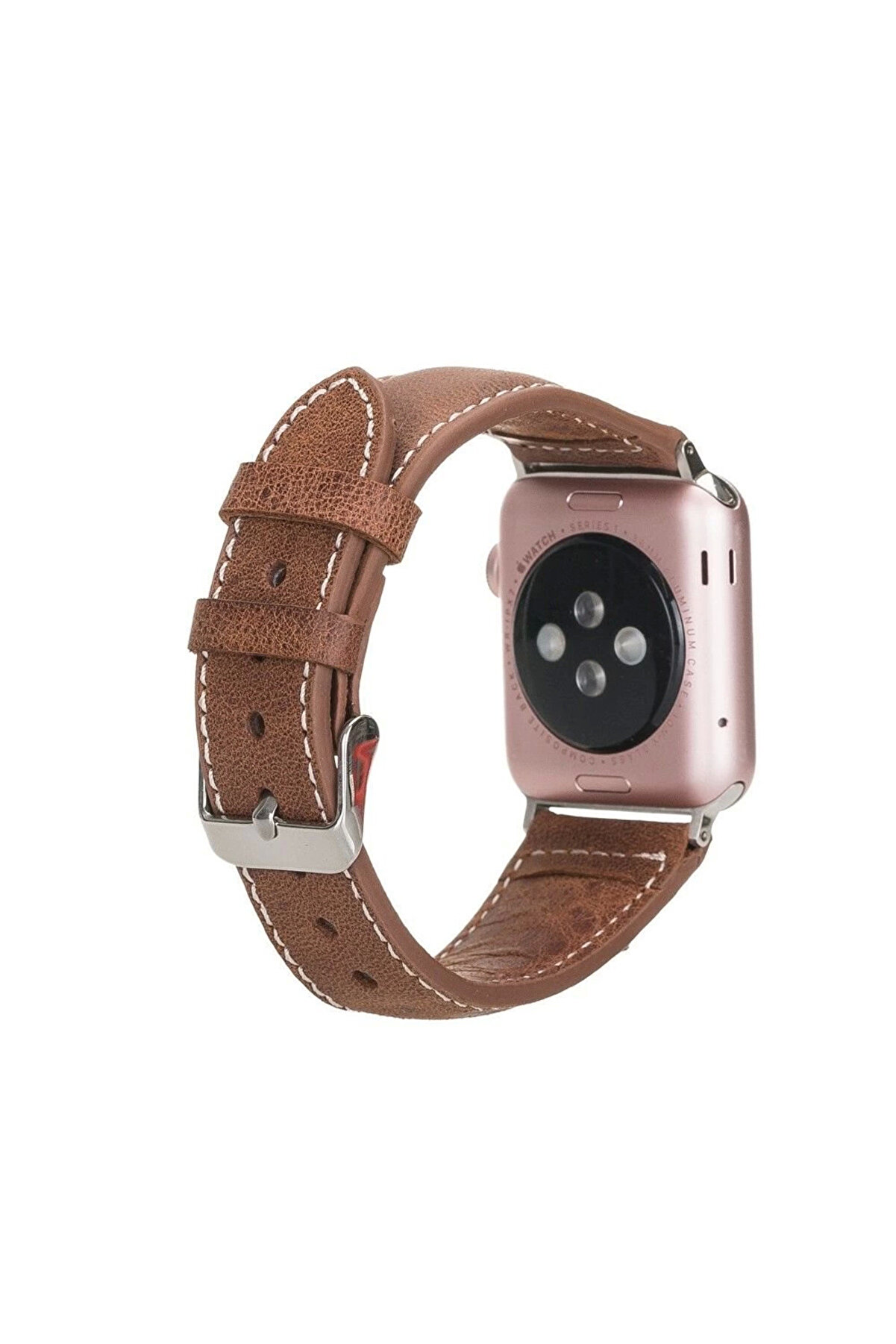 Apple Watch Uyumlu Deri̇ Kordon 42-44-45Mm Nm1-As2 Taba