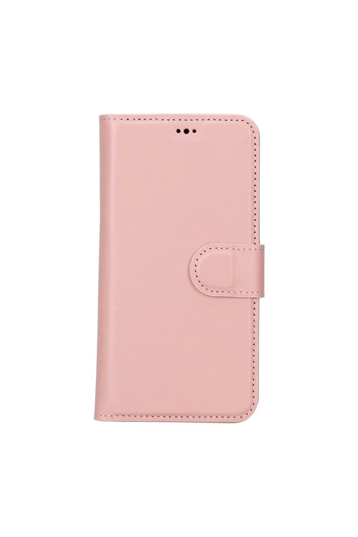 Apple İphone 15 Uyumlu Deri̇ Cüzdanlı Kılıf Mwwn Nu2 Pembe