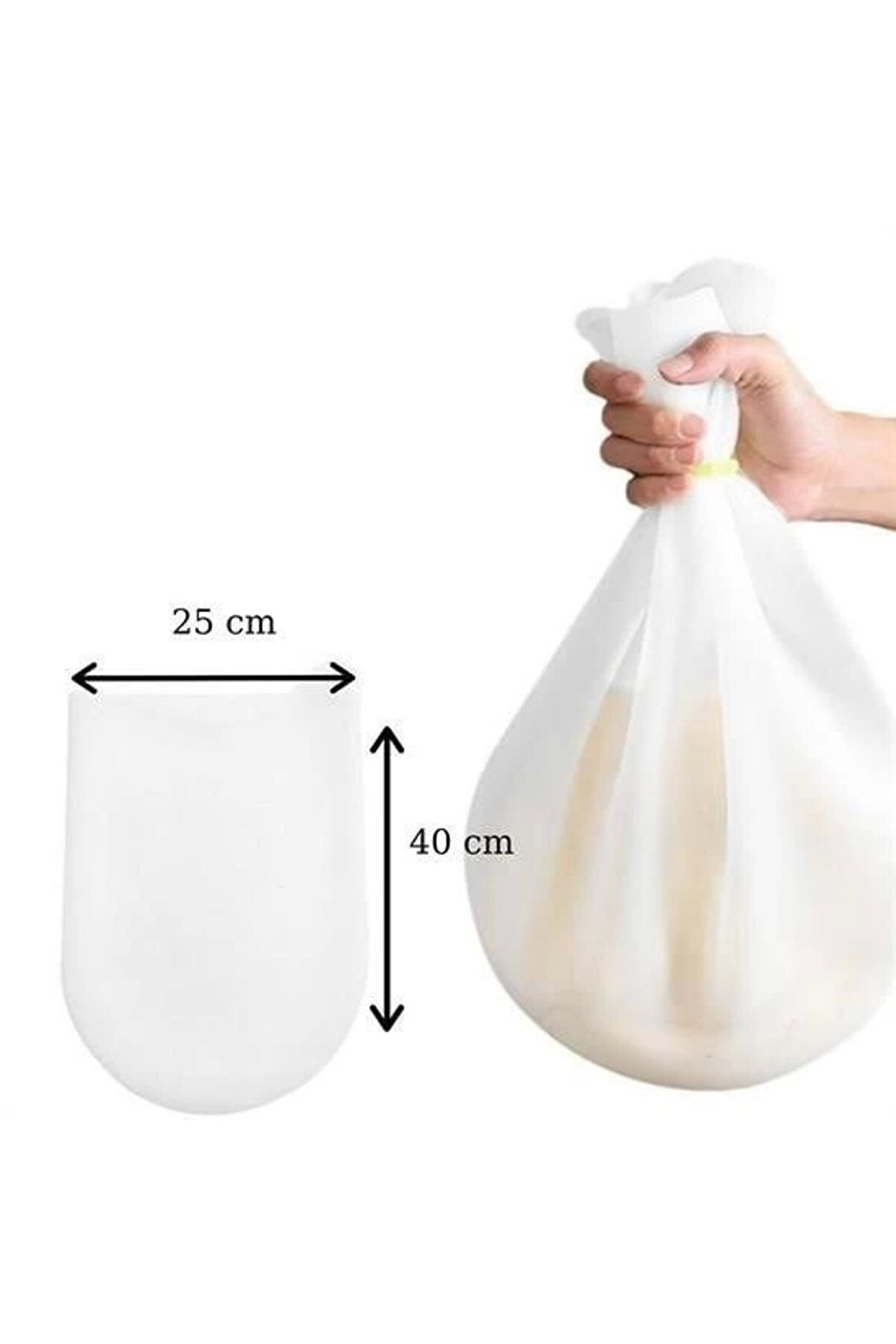 Büyük Hamur Torbası Si̇li̇kon Şeffaf Hamur Yoğurma Torbası Ekmek Makarna Mantı Hamuru Kolay