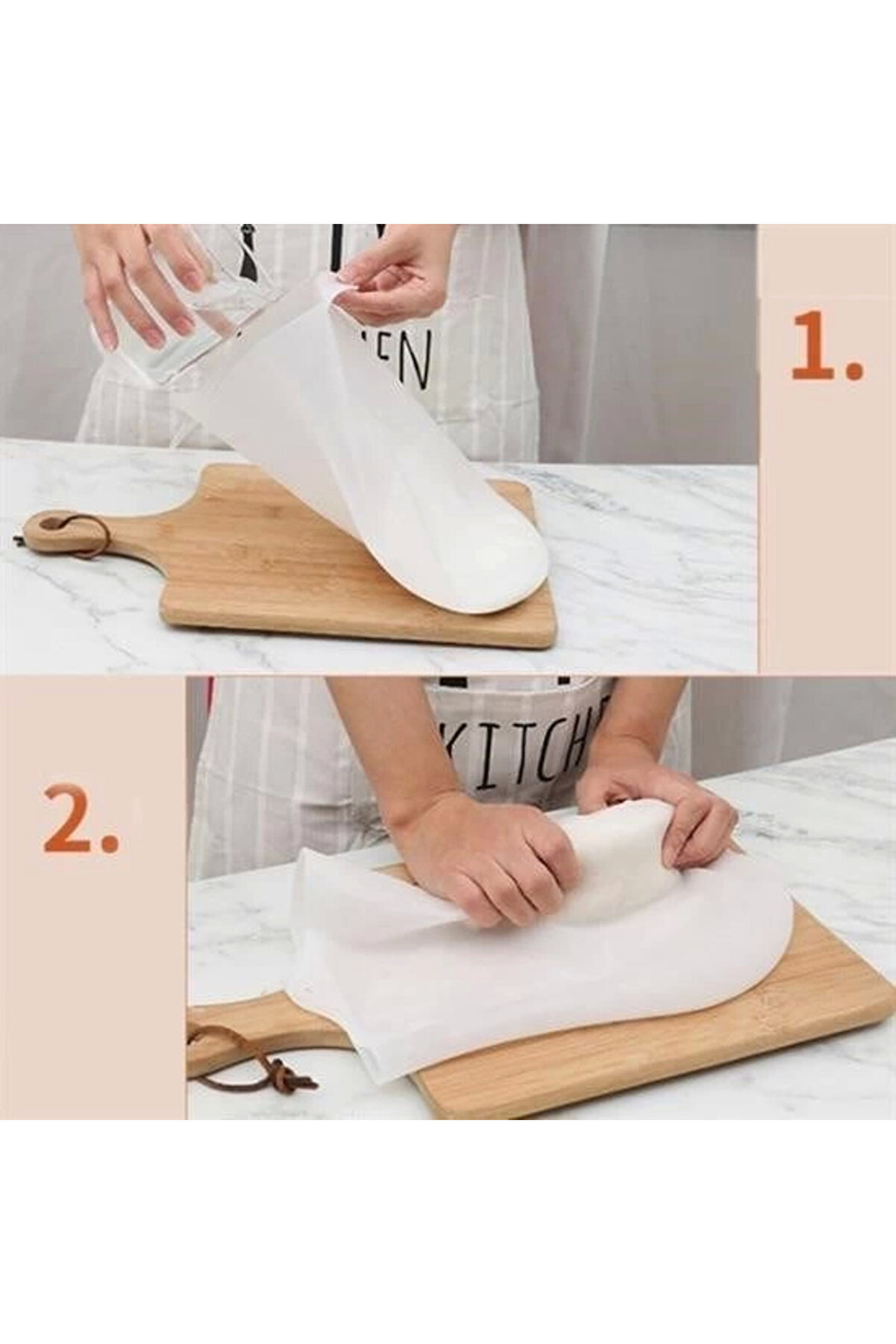 Büyük Hamur Torbası Si̇li̇kon Şeffaf Hamur Yoğurma Torbası Ekmek Makarna Mantı Hamuru Kolay