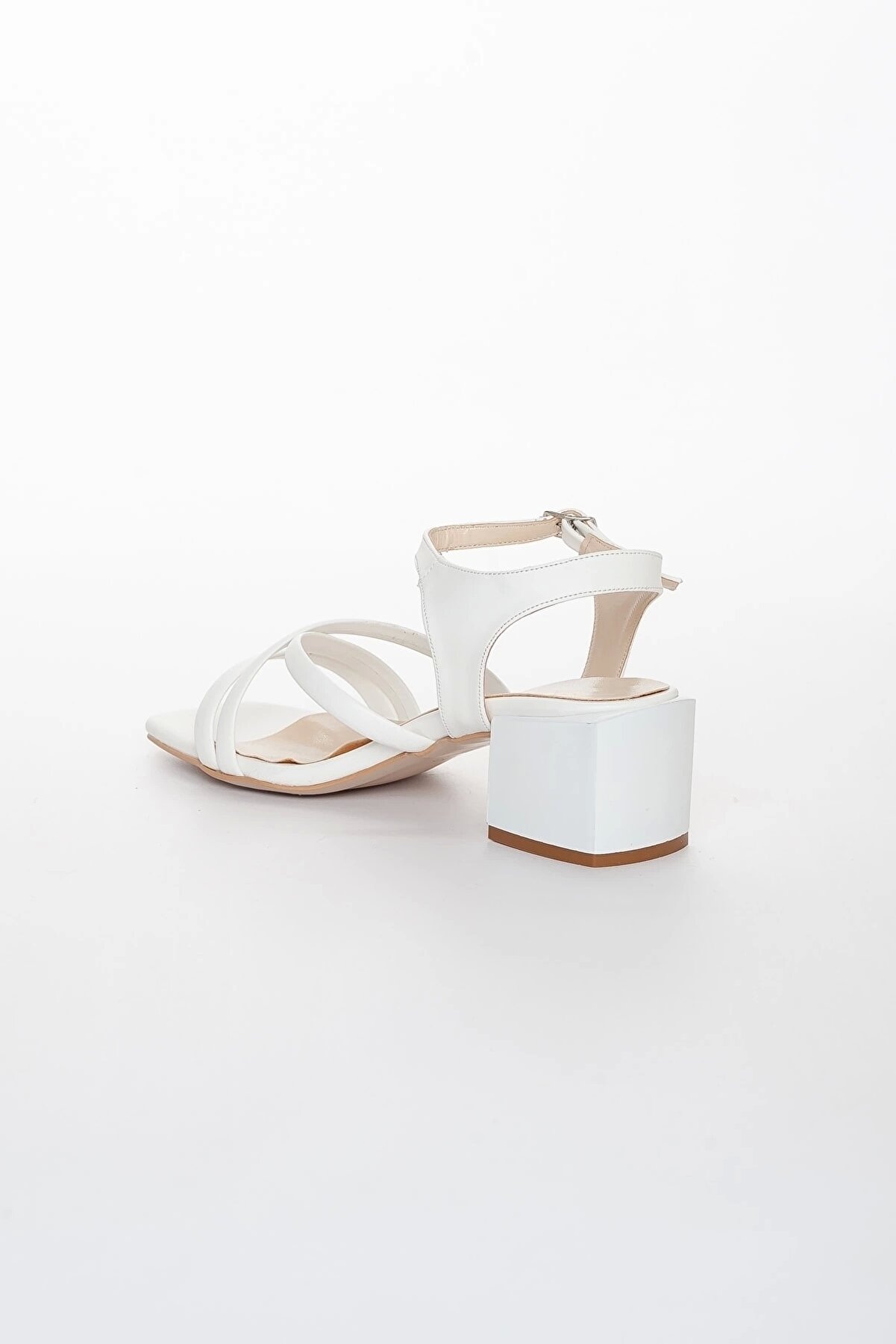 Gult Kadın Beyaz Kalın Topuklu Yazlık Ayakkabı Mtt05986