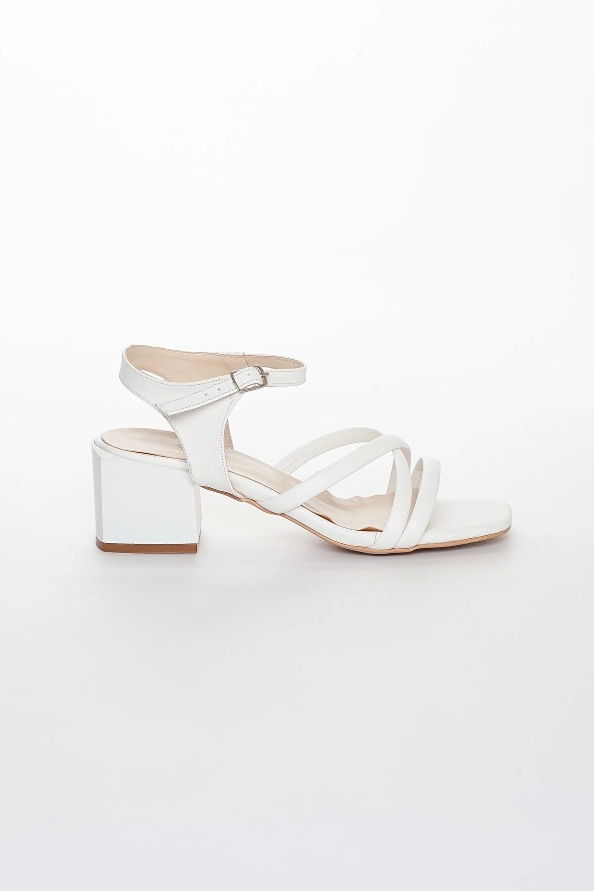 Gult Kadın Beyaz Kalın Topuklu Yazlık Ayakkabı Mtt05986