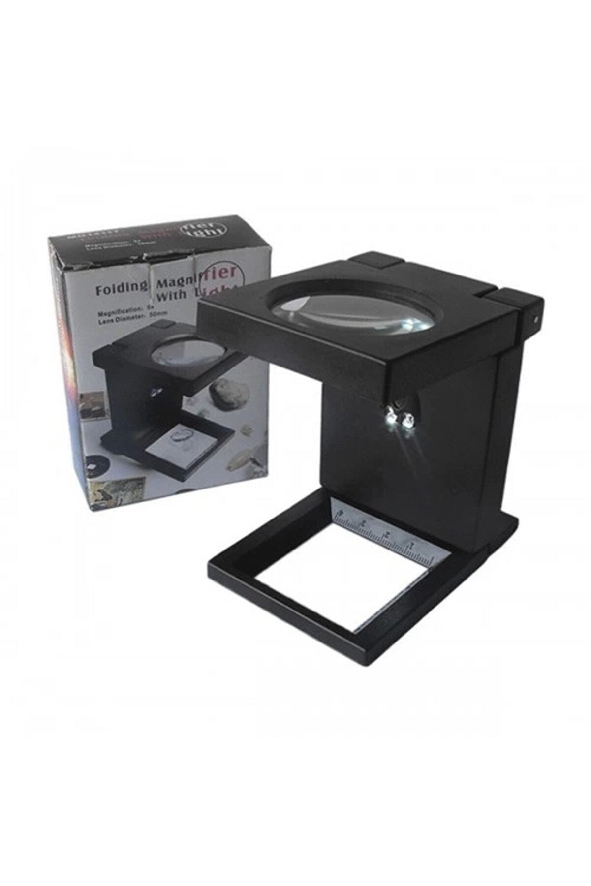 2025 Moda Katlanır Plastık Led Işıklı Test Cıhazı Büyüteç 2.5X90Mm