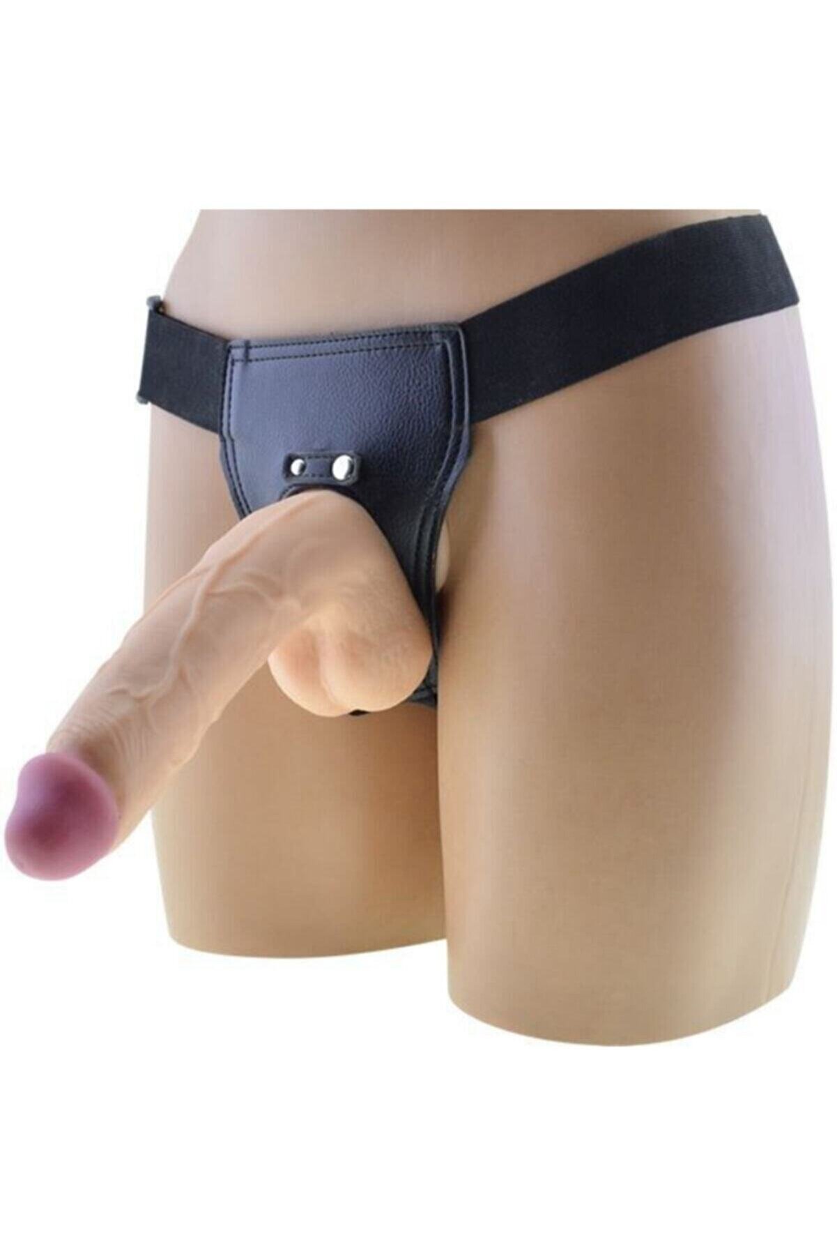 Meyrabest Belden Bağlamalı Deri̇ Kemerli̇ Reali̇sti̇k Di̇ldo Peni̇s 21 Cm