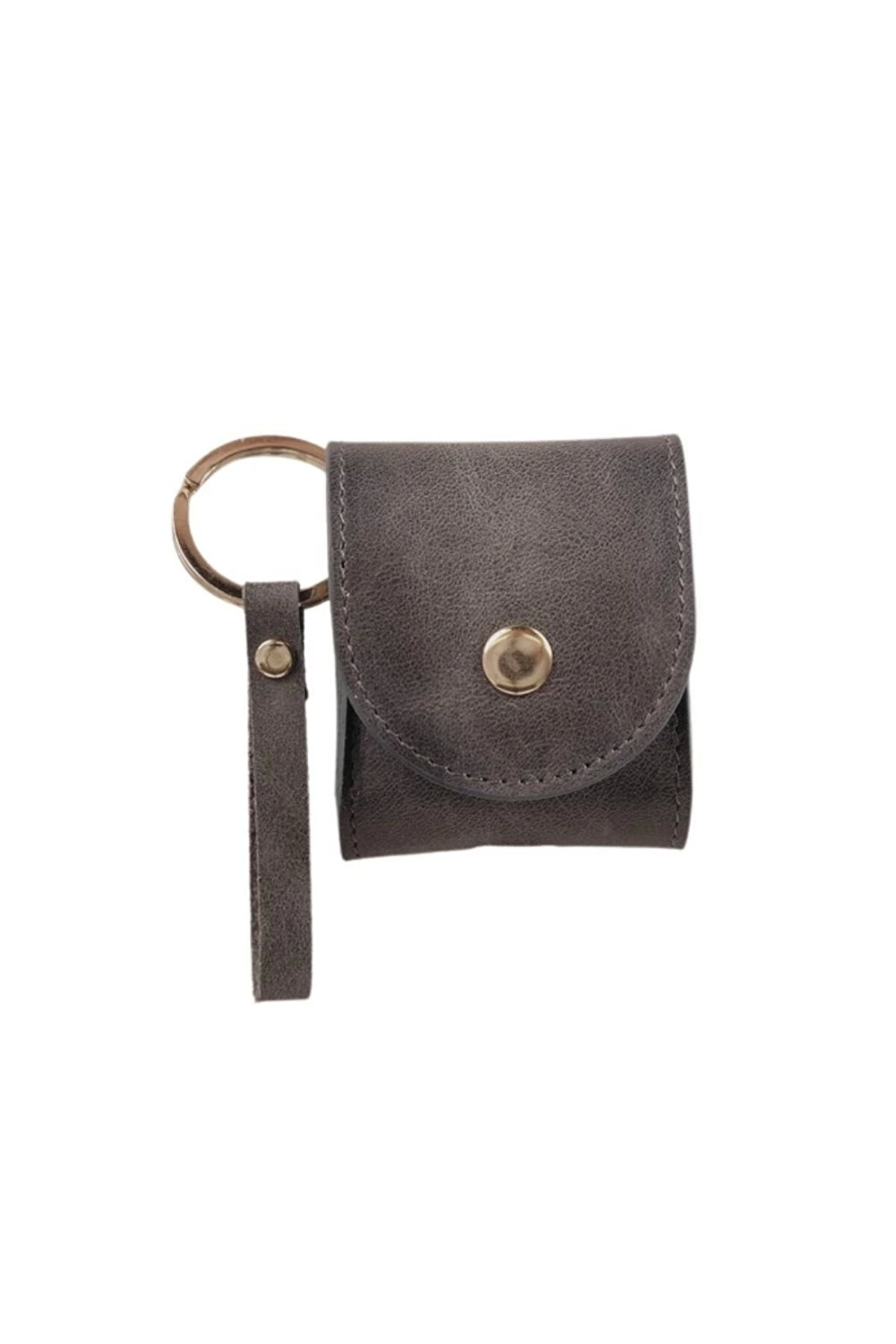 gizmurstore Apple AirPods 2.nesil Uyumlu Deri Kılıf Mai Snap VS05 Gri