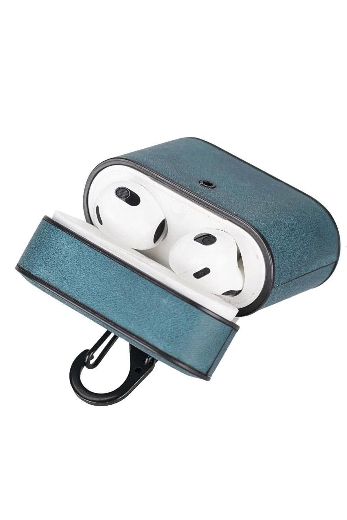 Casquet Apple Ai̇rpods 3.Nesi̇l Uyumlu Deri̇ Kılıf Aa32 Mavi̇