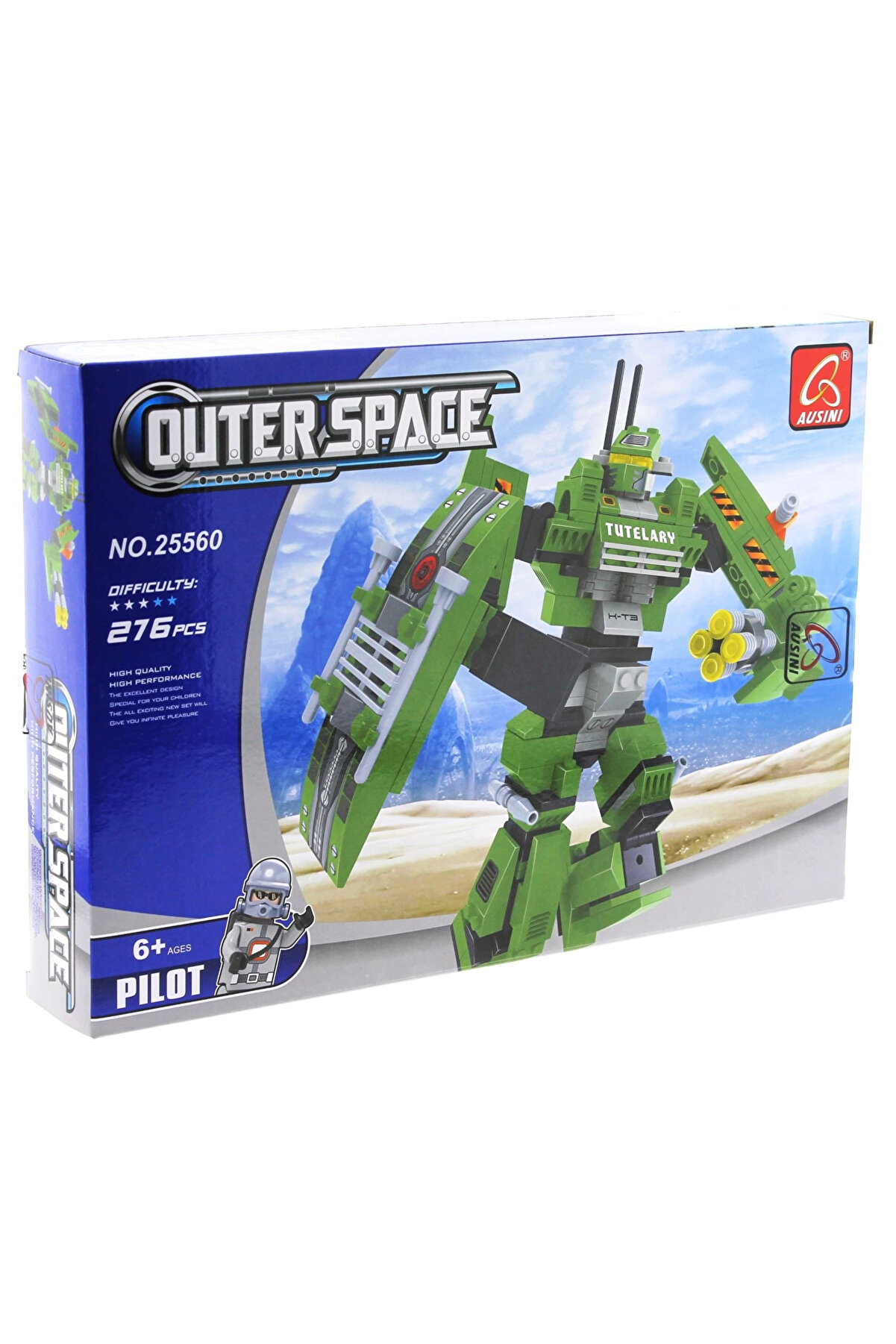 Ausi̇ni̇ Outer Space 276 Parça Yeşi̇l Robot