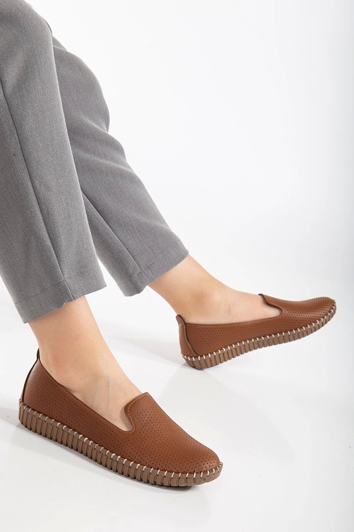 Gult Kadın G&uuml;nl&uuml;k Rahat Ayakkabı Taba