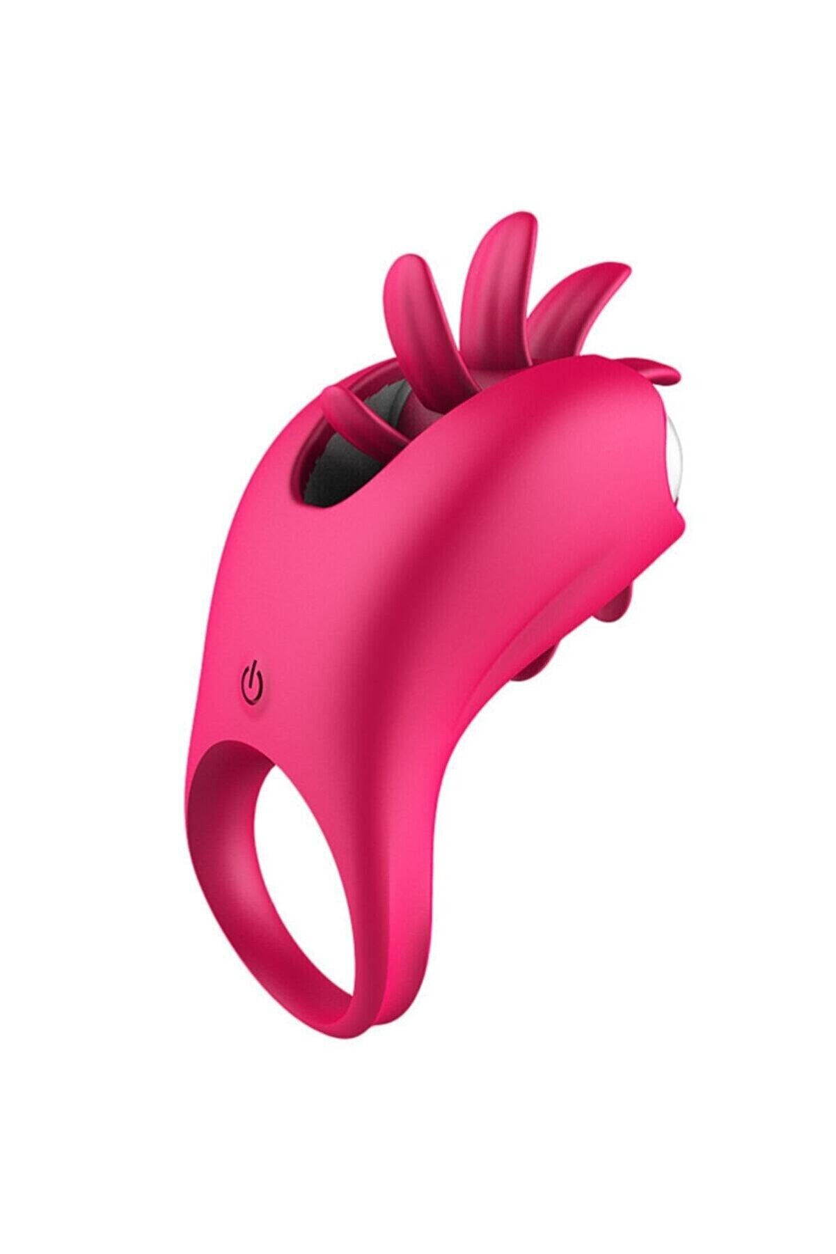 Erox Cli̇toral Sti̇mulati̇ng Şarjlı Peni̇s Halkası Pembe