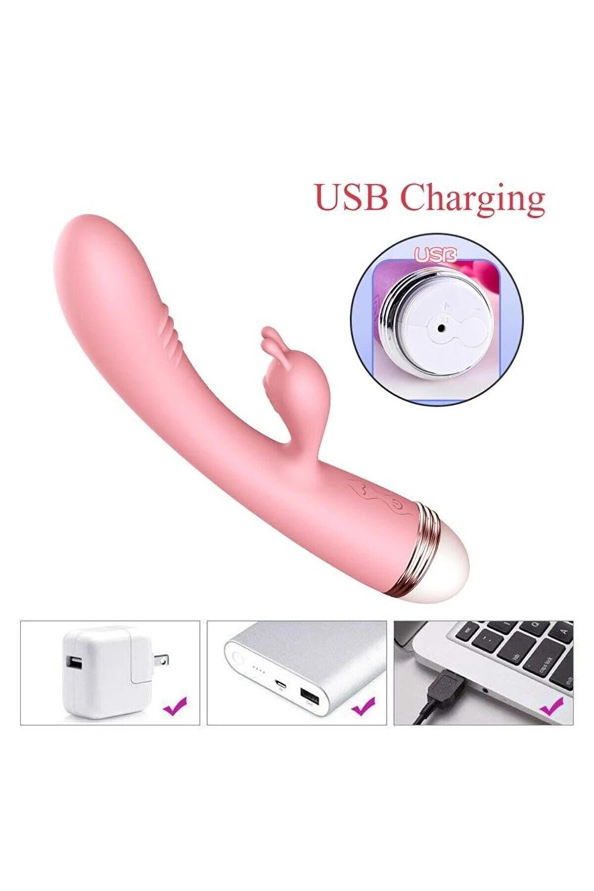 Erox Pi̇nk Of Love 12 Mod G&uuml;&ccedil;l&uuml; Ti̇treşi̇mli̇ Rabbi̇t Şarjlı Vi̇brat&ouml;r