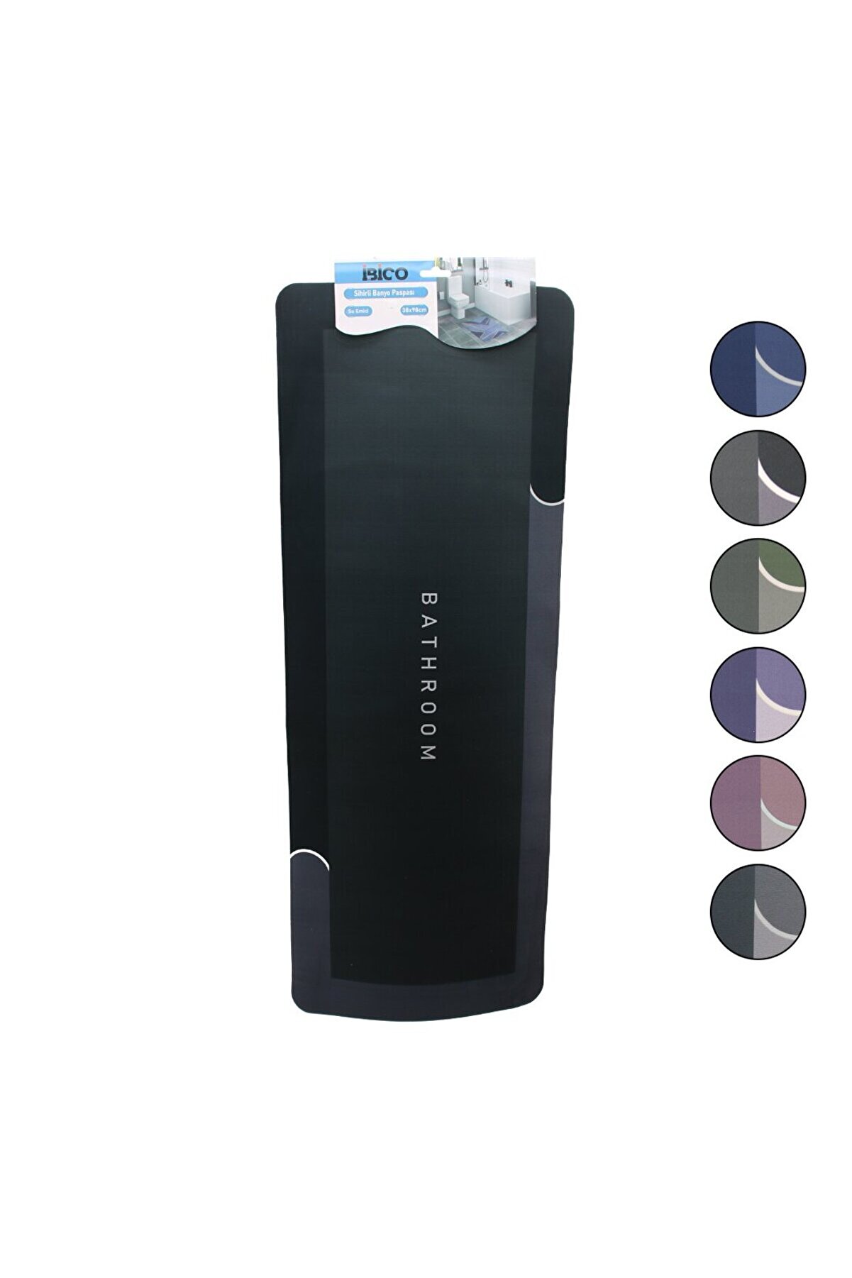 Go İthalat Di̇kd&ouml;rtgen - Mat Renkler 38X98Cm Su Emi̇ci̇ - Si̇hi̇rli̇ Banyo Paspası Elasti̇k (5314)