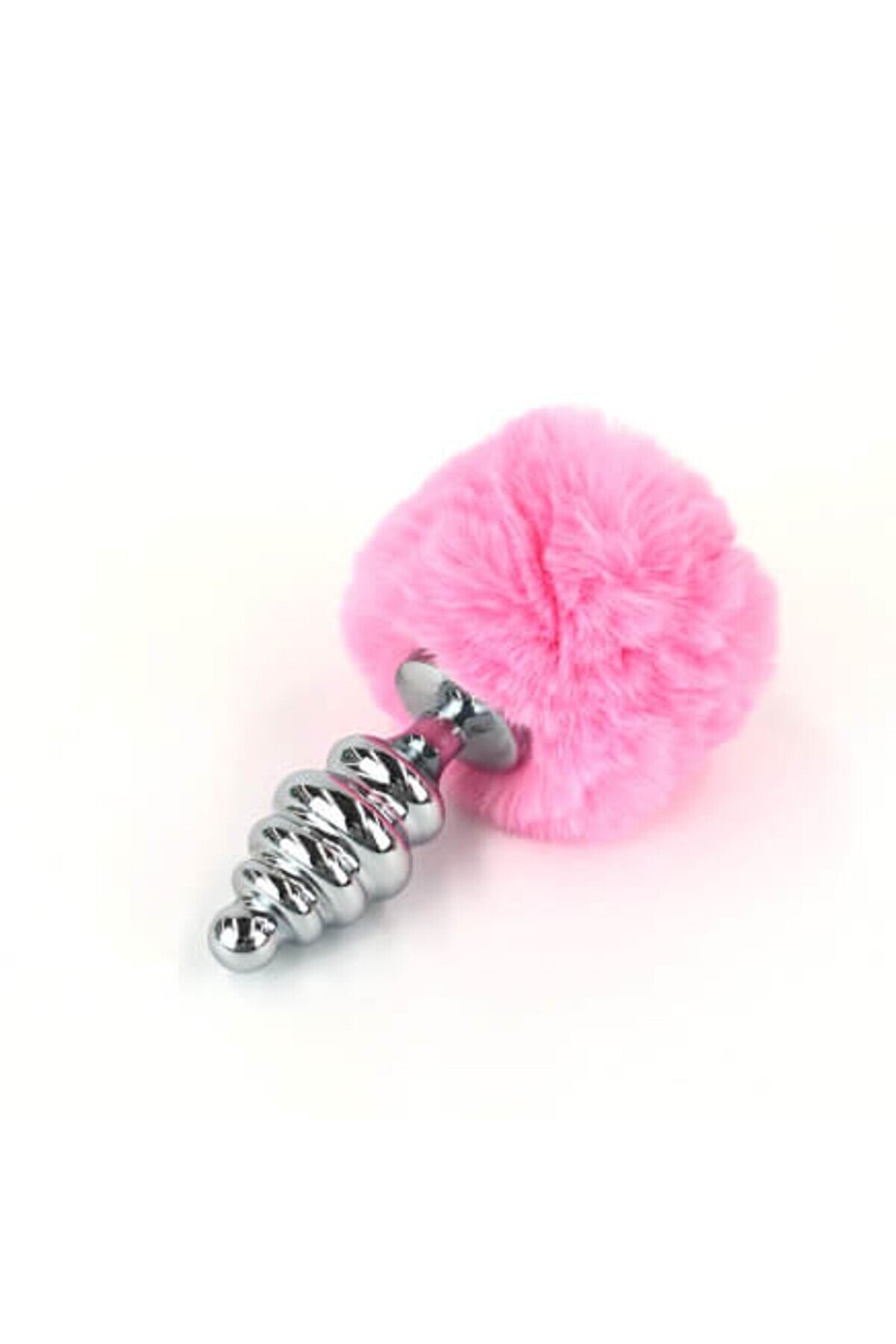 Erox Ri̇bbed Boğumlu Pembe Peluş &Ccedil;eli̇k Anal Plug