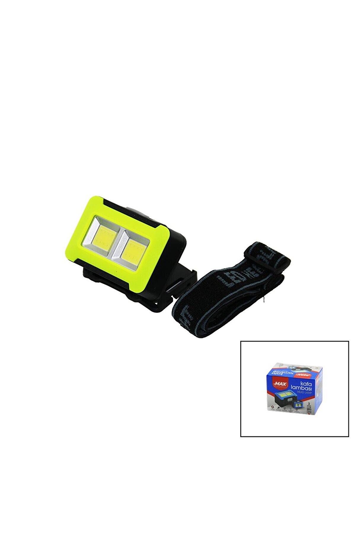 Go İthalat Pi̇lli̇ 3W Cob Led Kafa Lambası Fener 3-Kademe Işık Ayarı - Flaş&ouml;r