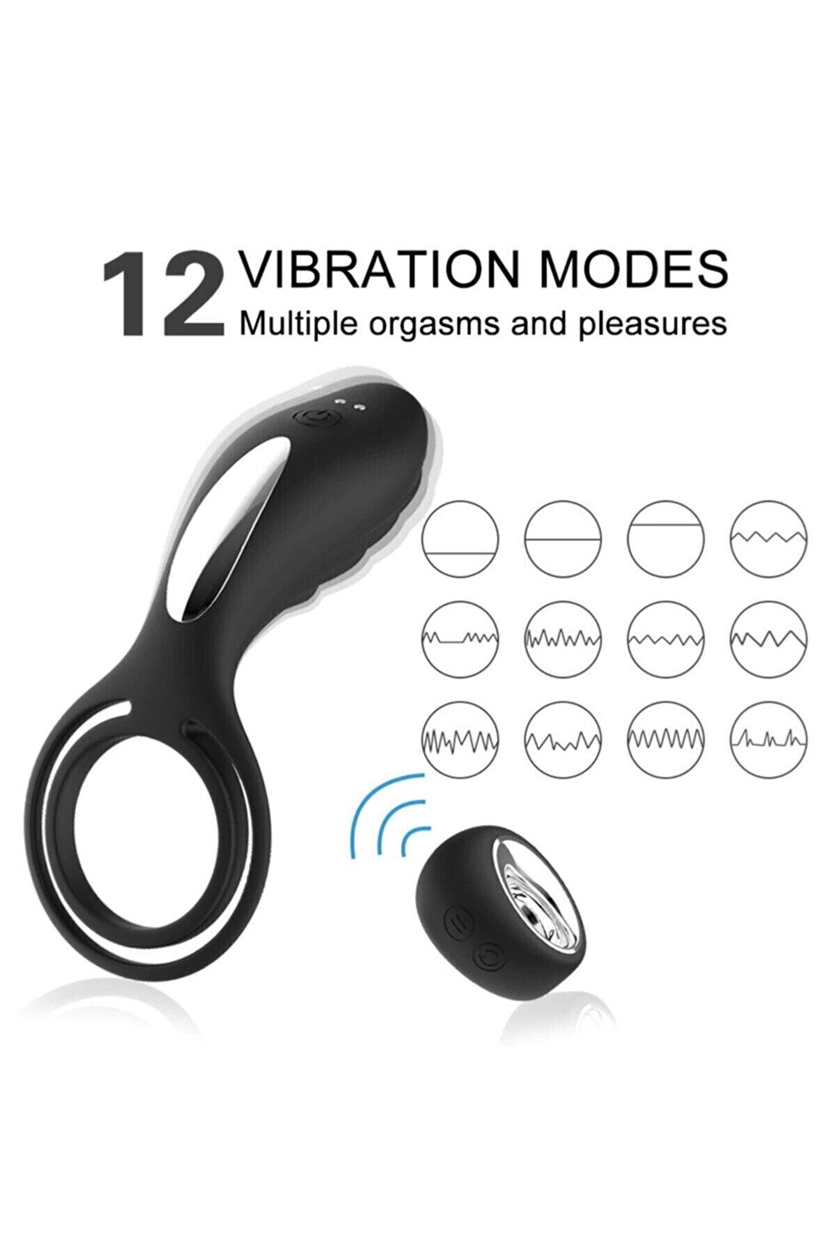 Erox Pri̇vate Body Safe Black &Ccedil;ok Y&ouml;nl&uuml; Uzaktan Kumandalı Peni̇s Halkası Anal Vi̇brat&ouml;r