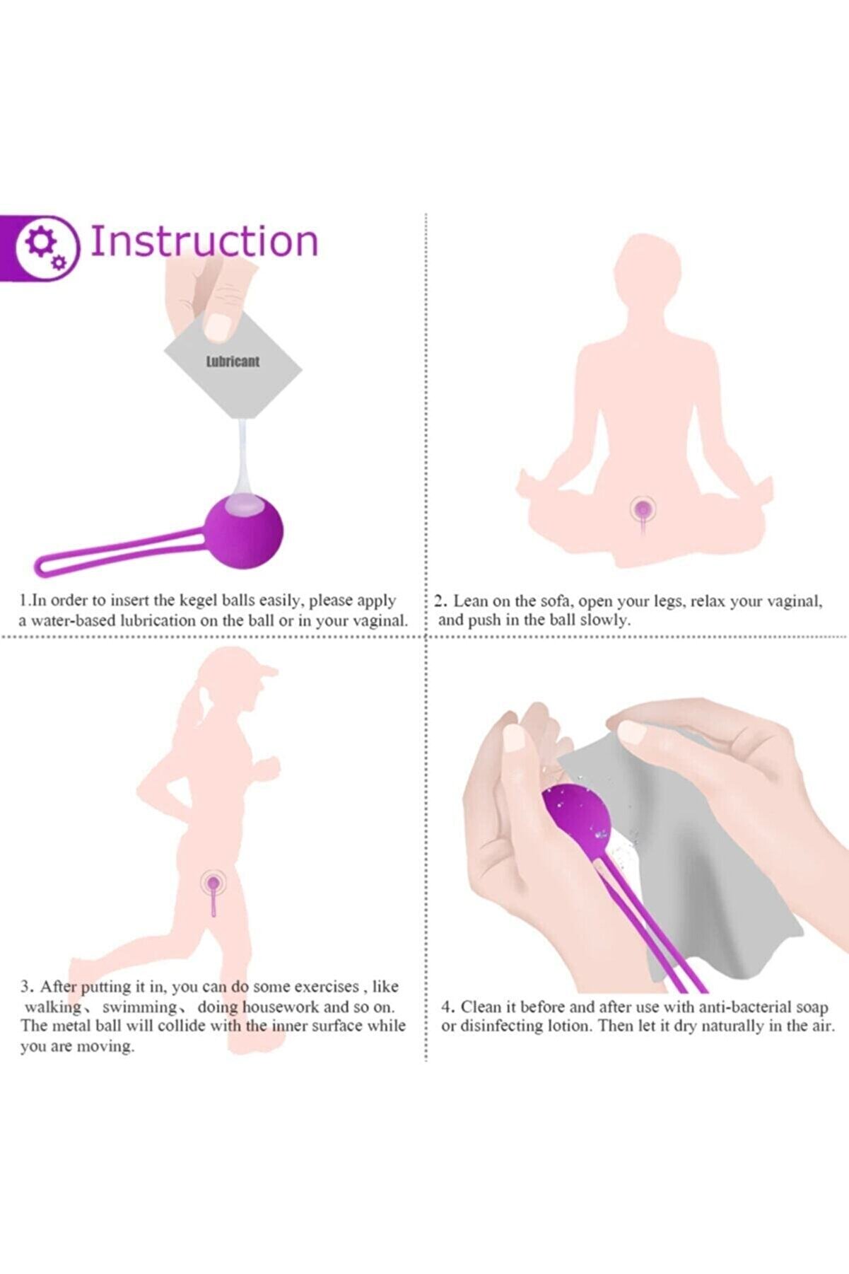 Erox Kegel Benwa Ball Medi̇um Medi̇kal Si̇li̇kon Metal Ji̇ggle Kegel Top Pi̇nk