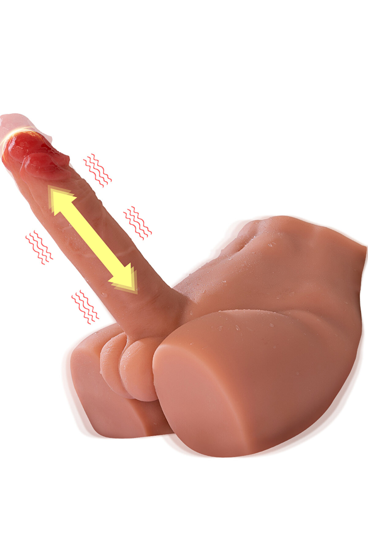 Erox Peel Hareketli̇ Reali̇sti̇k Erkek Yarım V&uuml;cut Masturbat&ouml;r Di̇ldo