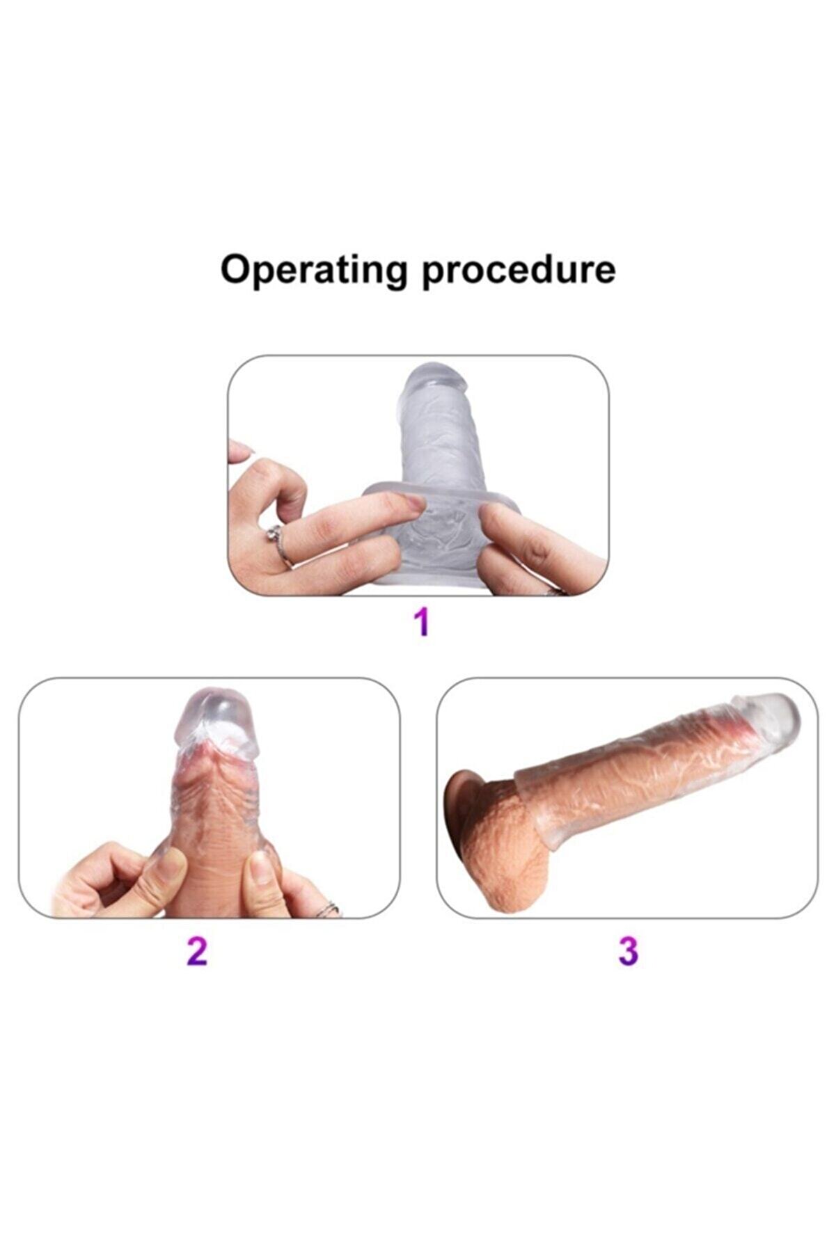 Erox Y&uuml;ksek Kali̇te Ve Kalınlaştırıcı Olarak Kullanılan 3 Farklı Boyda Şeffaf Peni̇s Kılıfı B