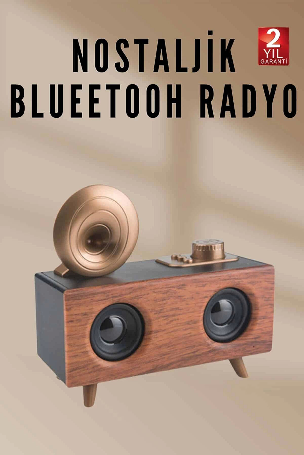 gizmurstore Nostaljik Radyo Bluetooth Bağlantılı Şarjlı Yüksek Ses Kaliteli