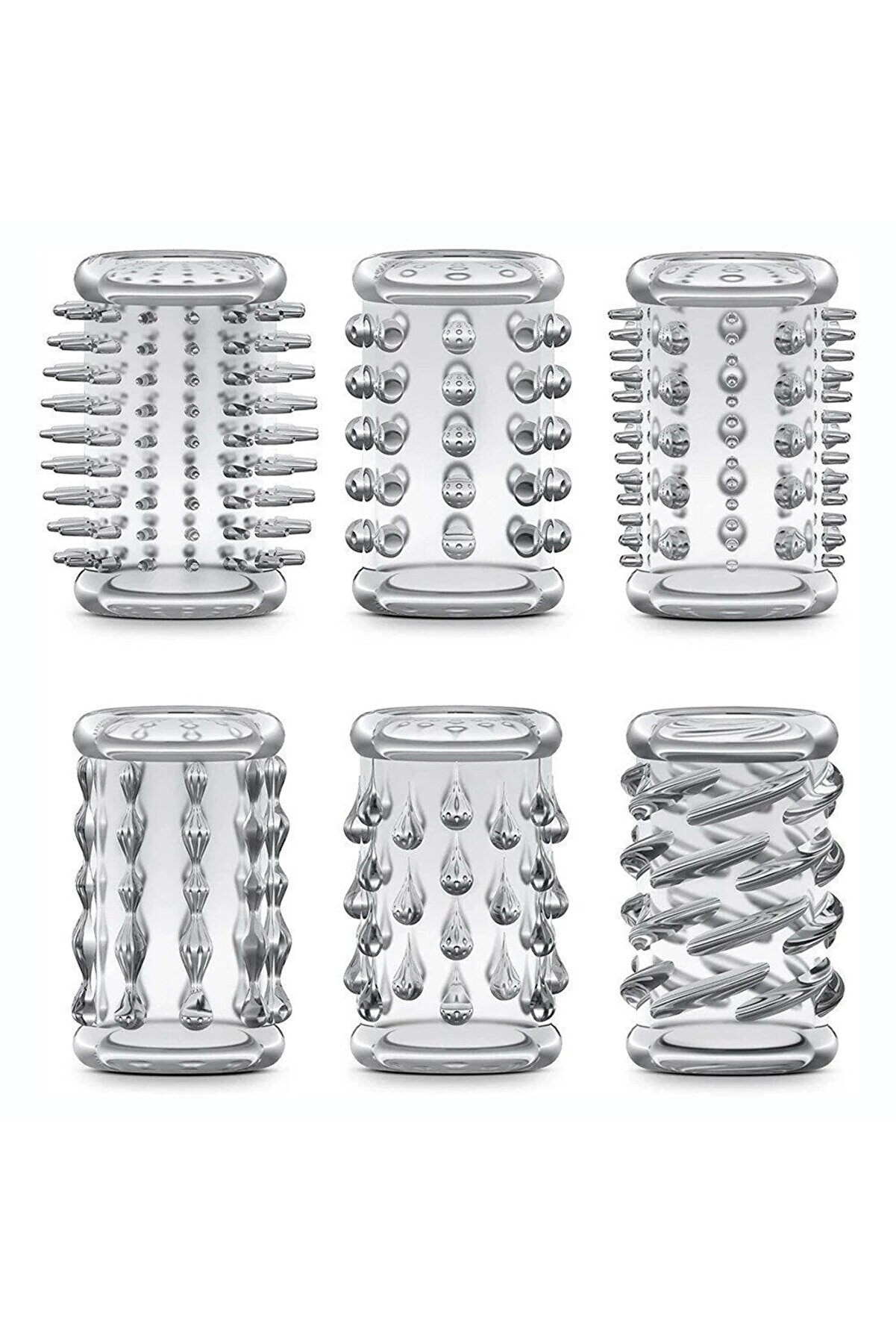 Erox 6 Lı Yarım Peni̇s Kılıfı Seti̇ S&uuml;per Esnek Doku