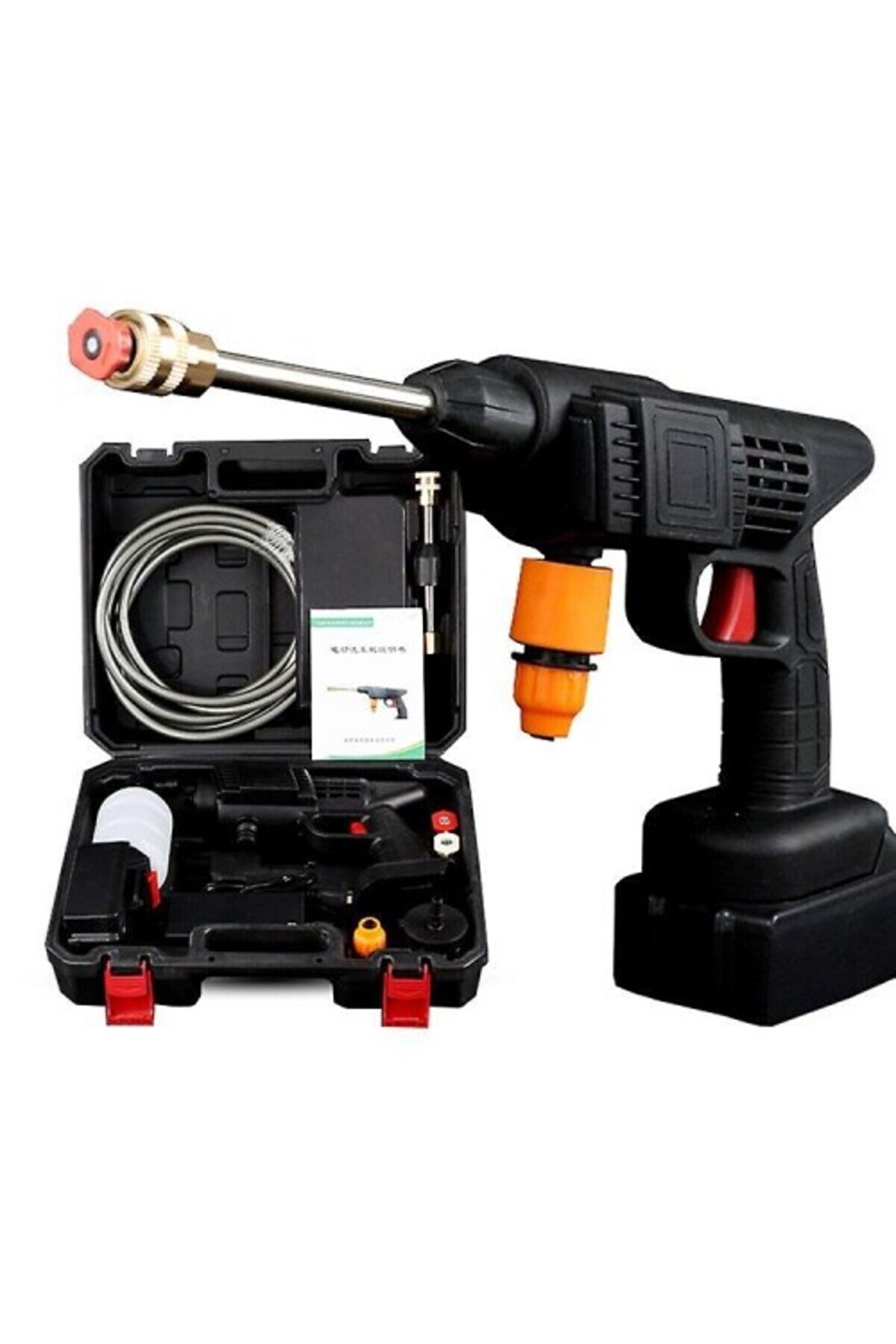 48V Şarjlı Çi̇ft Bataryalı Taşınabi̇li̇r Basınçlı Oto Yıkama Bahçe Sulama Tabancası