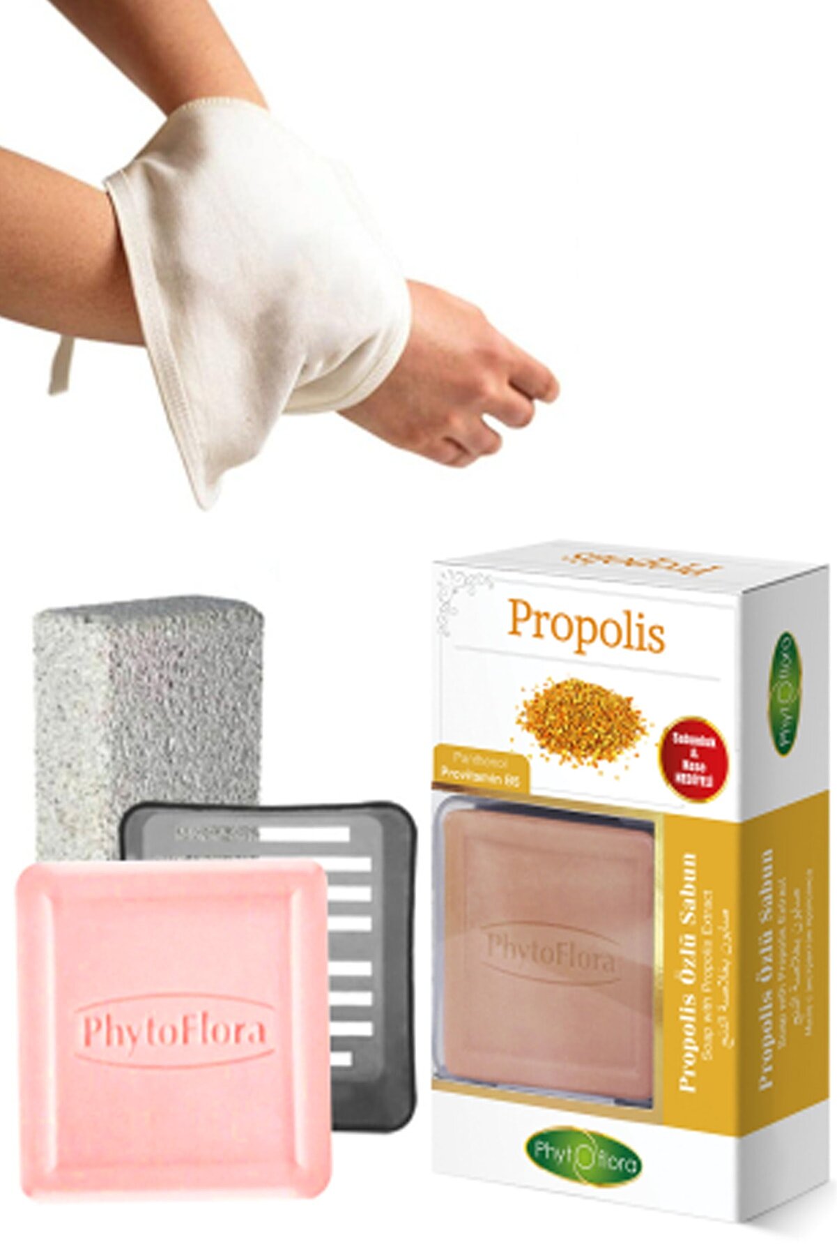 Phytoflora Propolis Sabunu Ve Banyo Kesesi, Katı Sabunluk