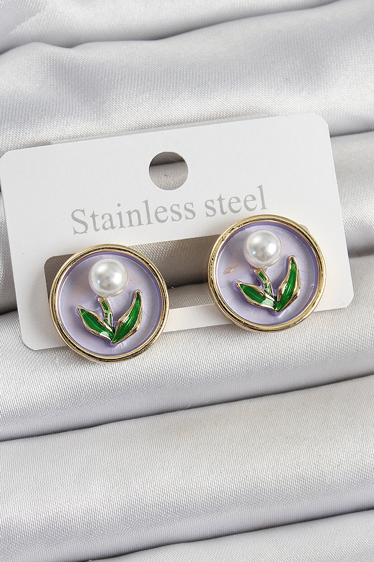 Grtc Pi̇ri̇n&ccedil; Mor Mi̇neli̇ Lale Fi̇g&uuml;rl&uuml; Sanatsal Portre Model Gold Renk Kadın K&uuml;pe