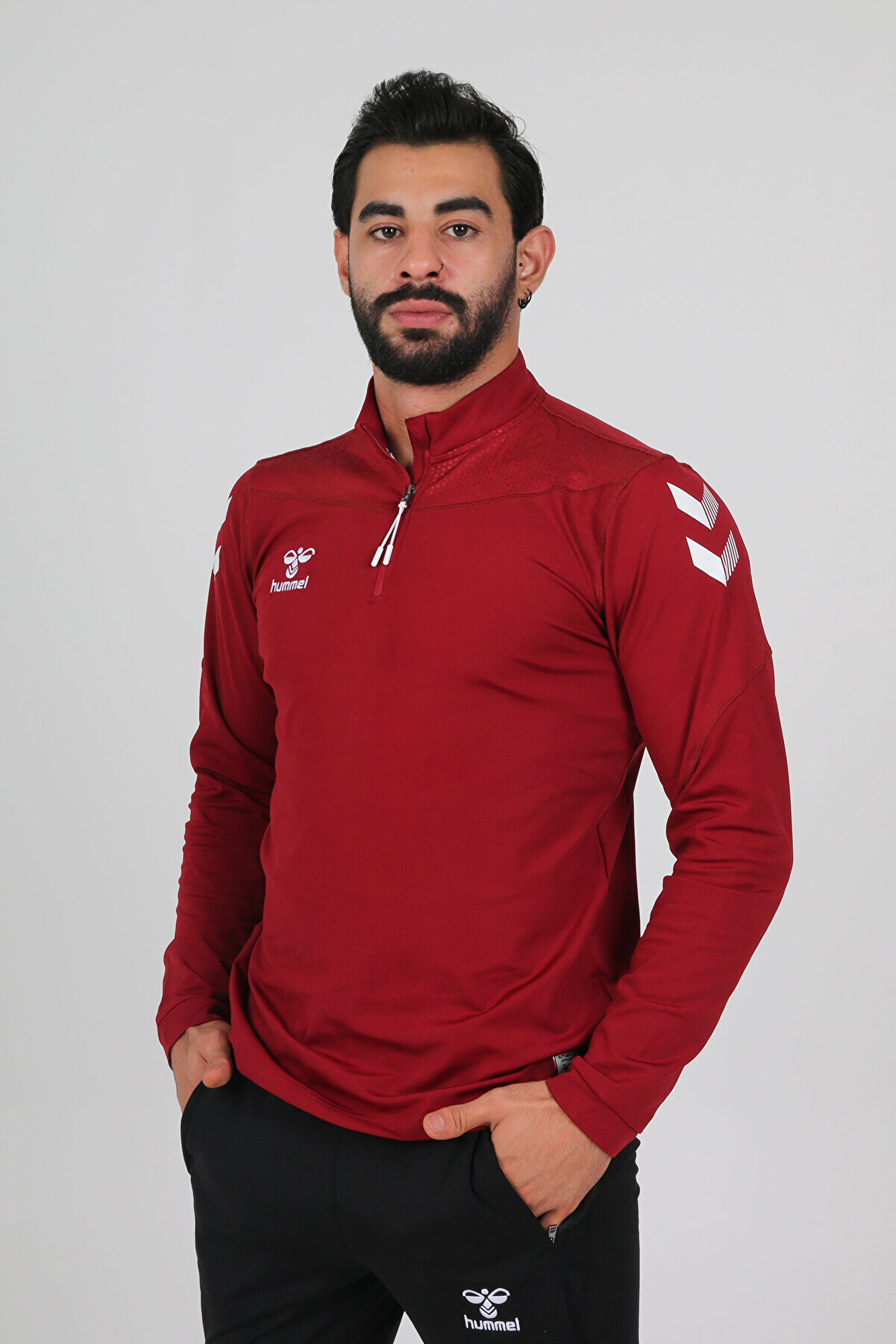 Hummel Oregon Antrenman Eşofman Üstü Bordo