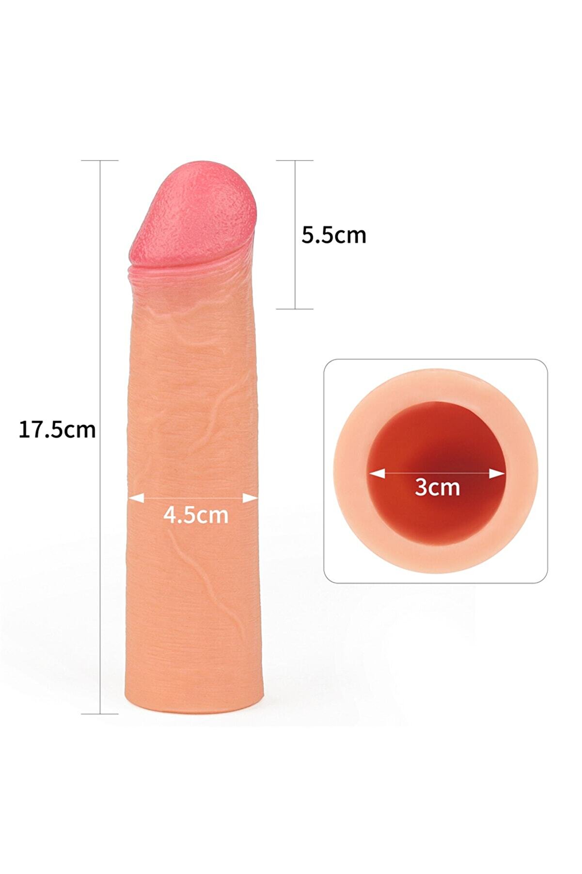 Erox Ori̇gi̇nal L&uuml;ks Lovetoy Revoluti̇onary Nature Extender 5 Cm Uzatmalı Boğumlu Doğal Peni̇s Kılıfı Flesh