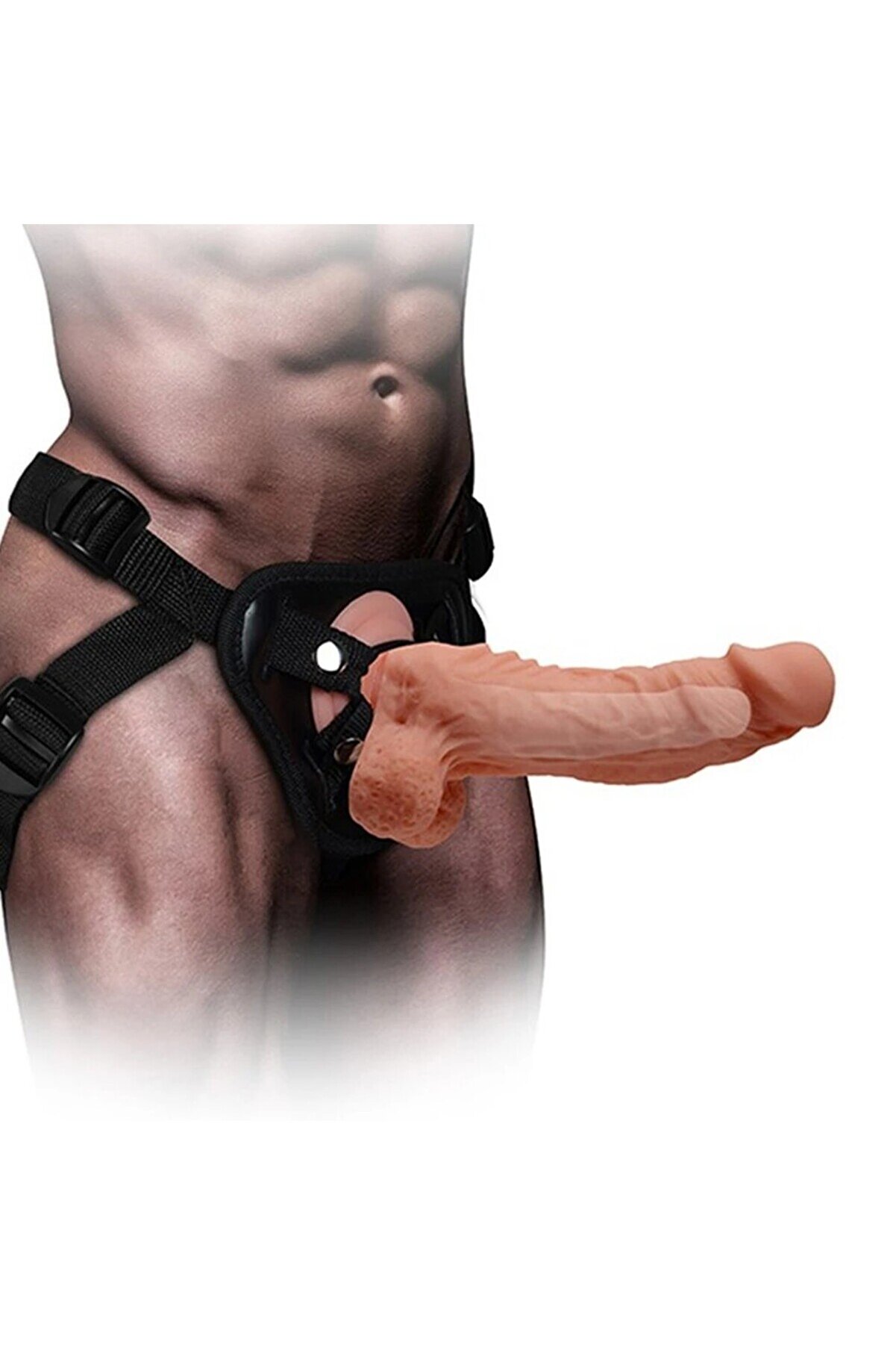 Erox Mars Di̇ldo Ger&ccedil;ek Doku 19,5 Cm I&ccedil;i̇ Boş Belden Bağlamalı Peni̇s Kılıfı